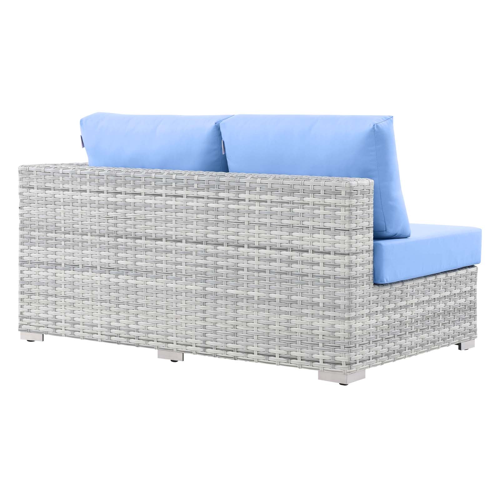 Modway Outdoor Sofas - Convene Outdoor Patio Left-Arm Loveseat Light Gray Light Blue