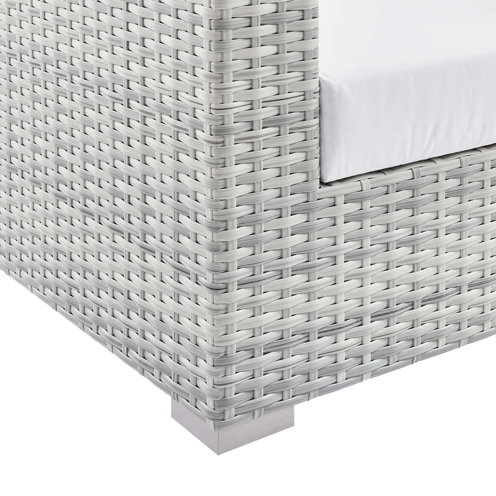 Modway Outdoor Sofas - Convene Outdoor Patio Left-Arm Loveseat Light Gray White