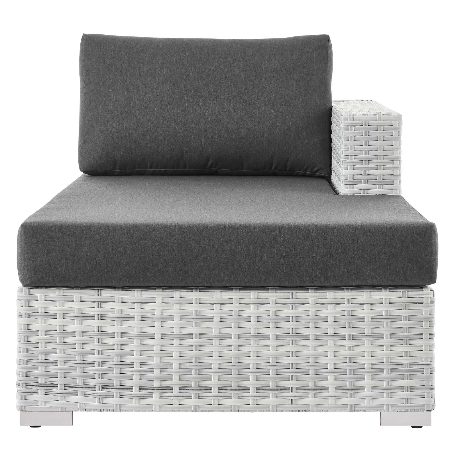 Modway Outdoor Sofas - Convene Outdoor Patio Right Chaise Light Gray Charcoal