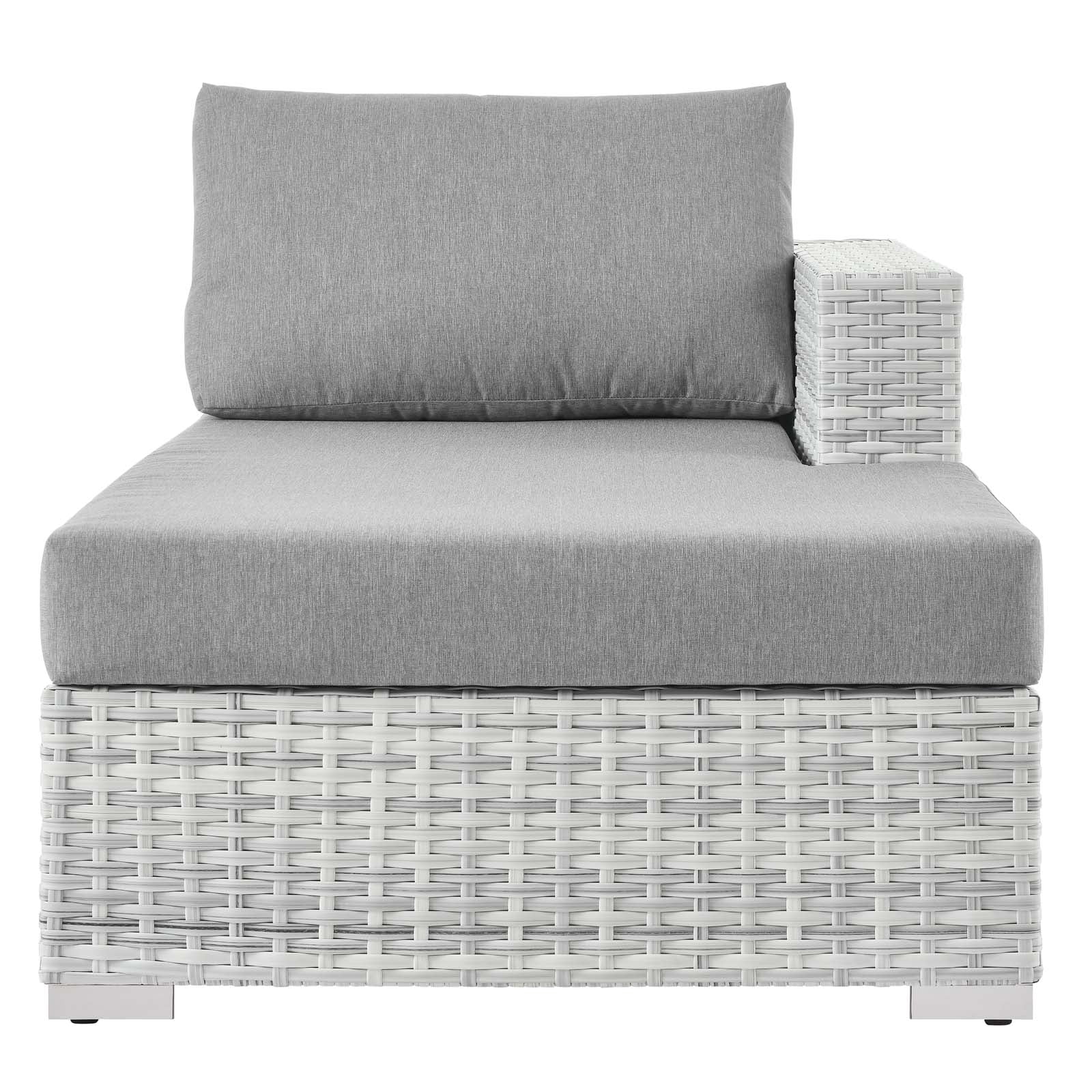 Modway Outdoor Sofas - Convene Outdoor Patio Right Chaise Light Gray