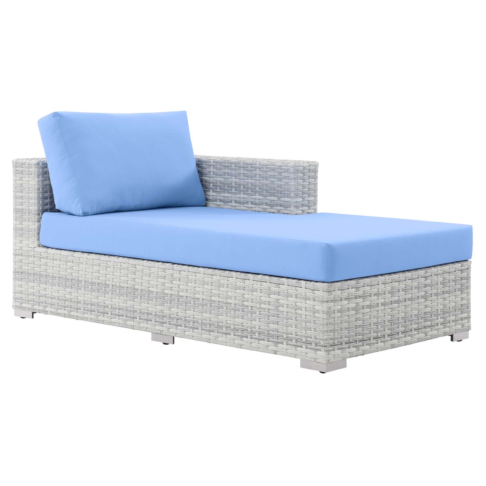 Modway Outdoor Sofas - Convene Outdoor Patio Right Chaise Light Gray Light Blue