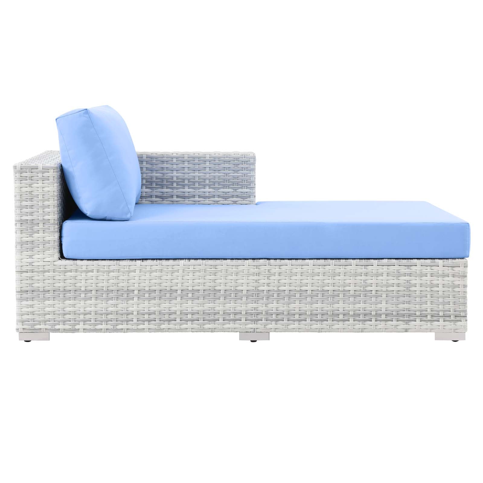 Modway Outdoor Sofas - Convene Outdoor Patio Right Chaise Light Gray Light Blue