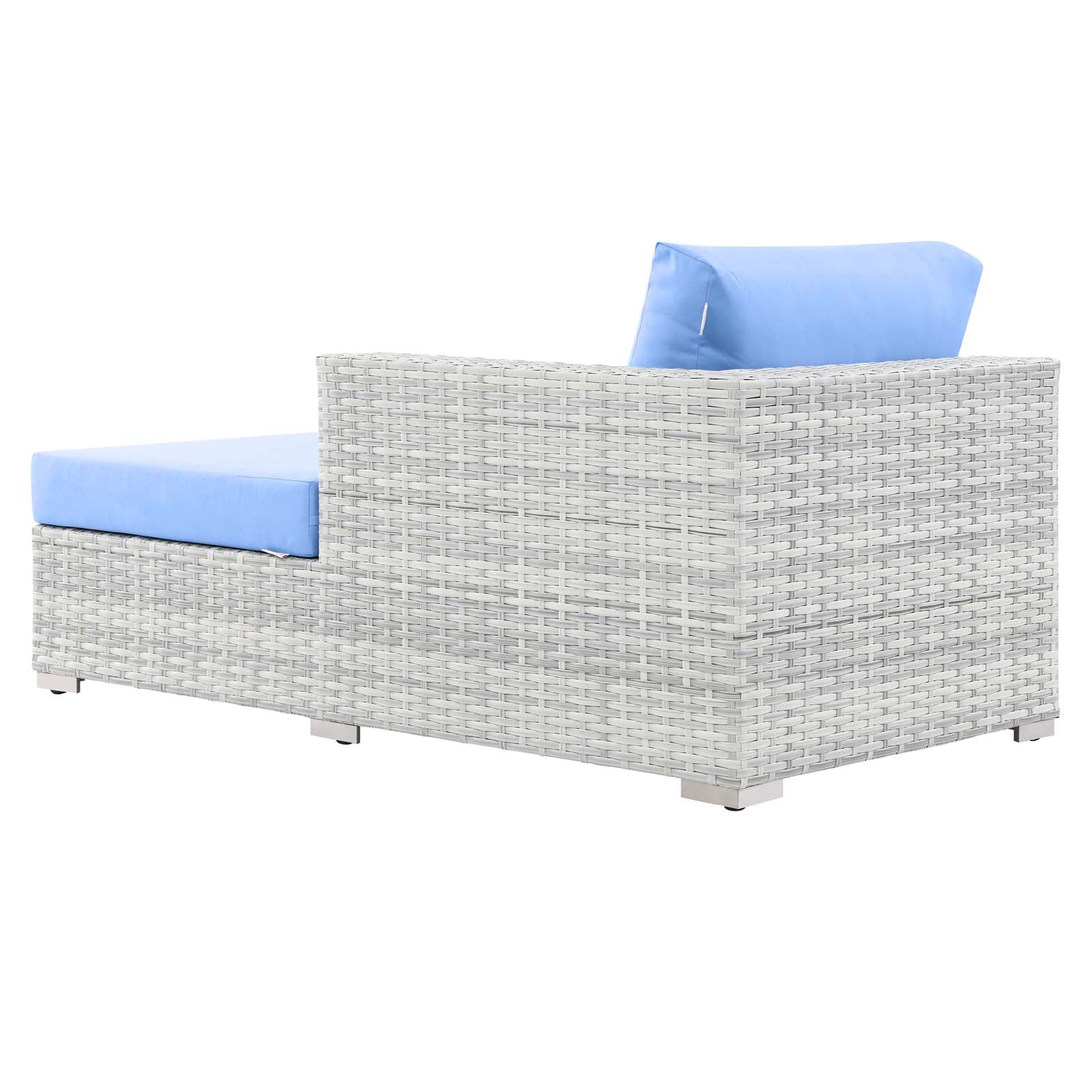 Modway Outdoor Sofas - Convene Outdoor Patio Right Chaise Light Gray Light Blue