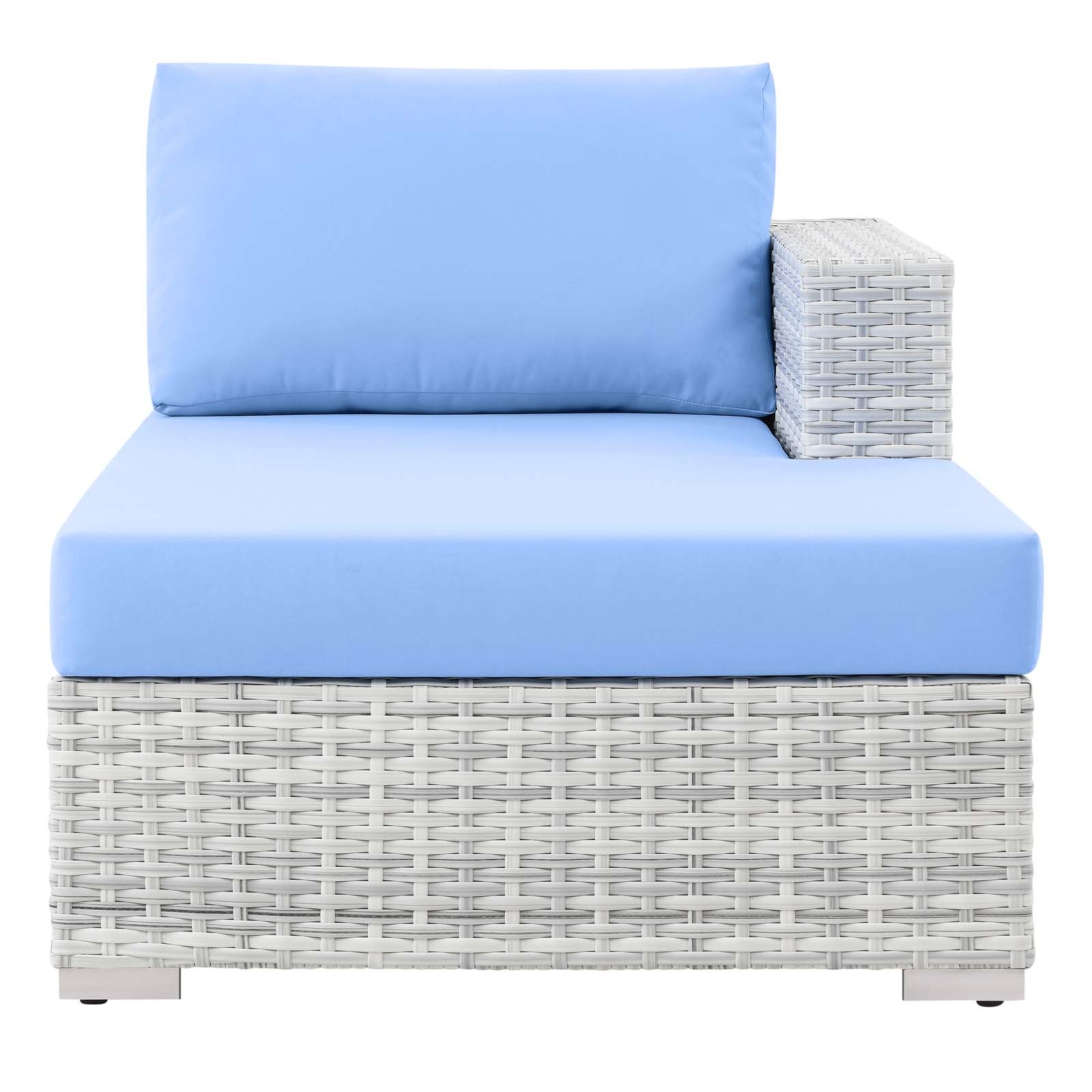 Modway Outdoor Sofas - Convene Outdoor Patio Right Chaise Light Gray Light Blue