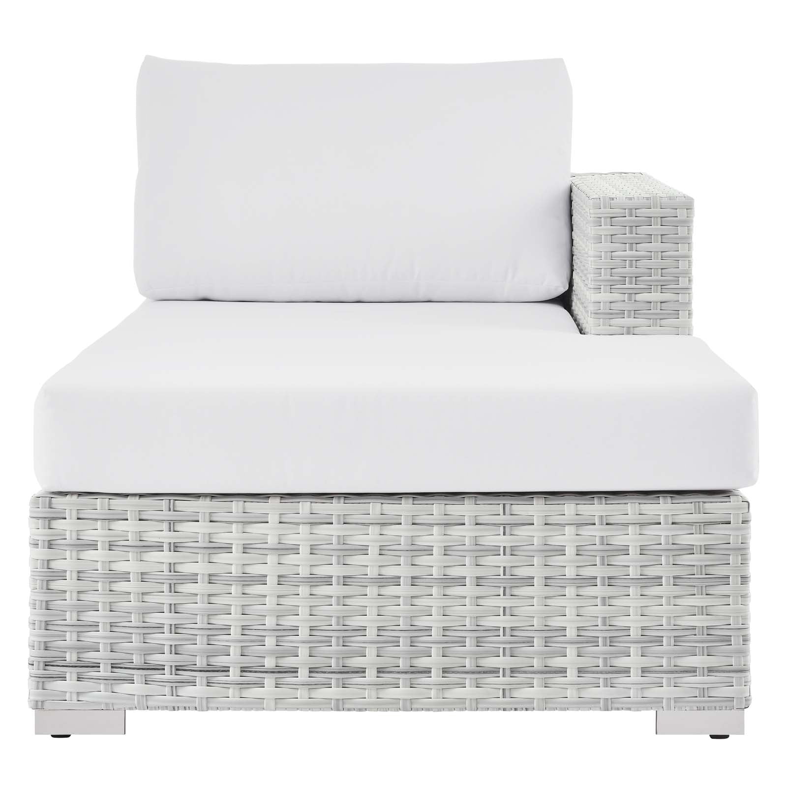Modway Outdoor Sofas - Convene Outdoor Patio Right Chaise Light Gray White