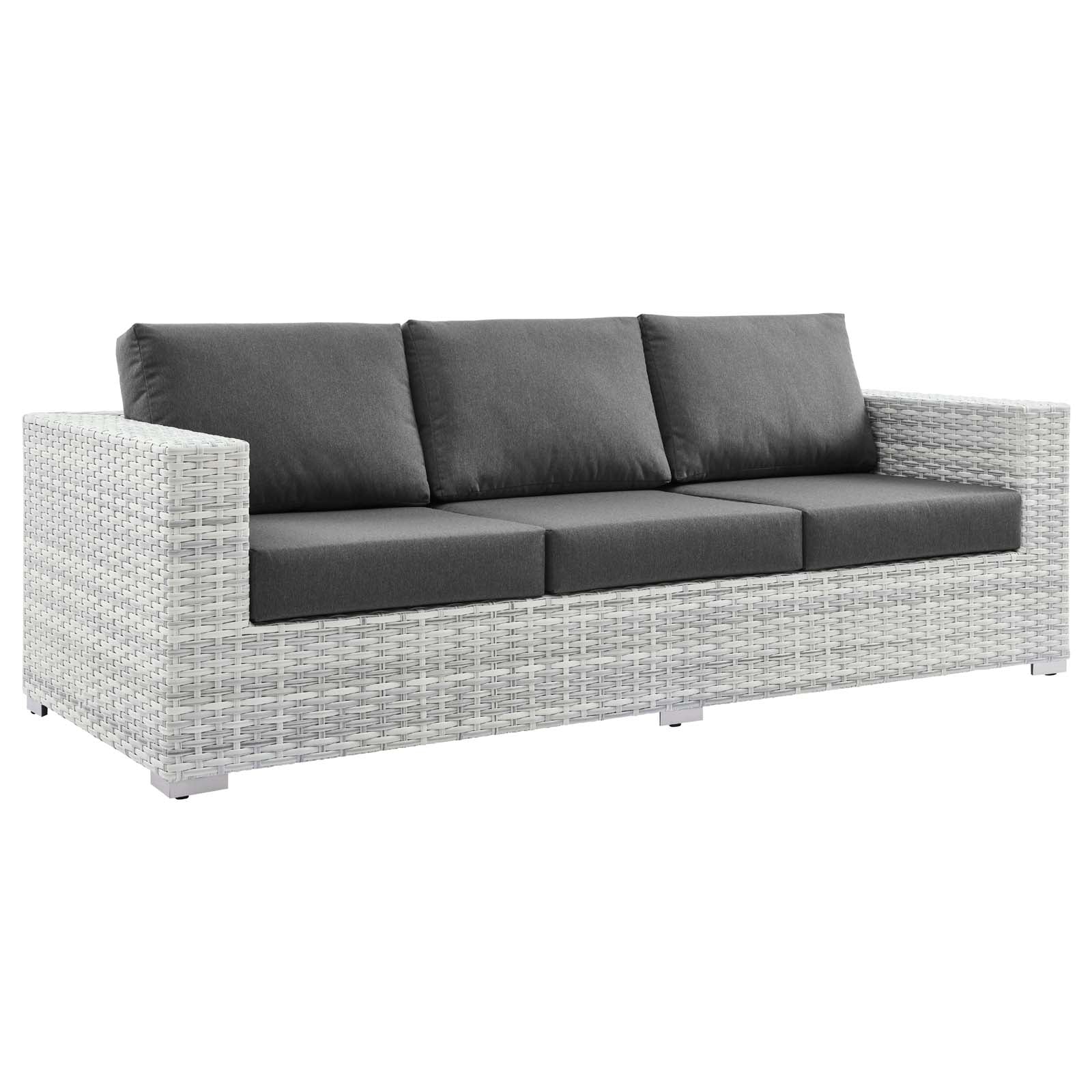 Modway Outdoor Sofas - Convene Outdoor Patio Sofa Light Gray Charcoal