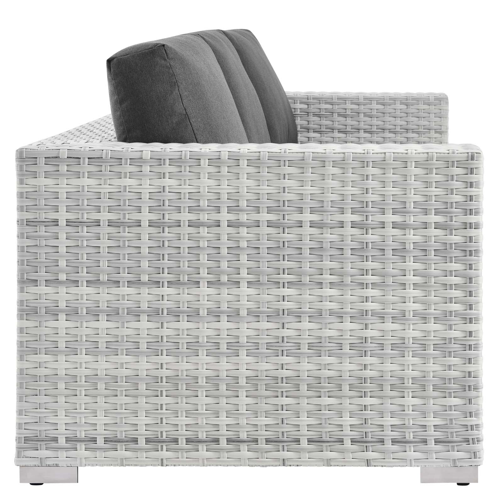 Modway Outdoor Sofas - Convene Outdoor Patio Sofa Light Gray Charcoal