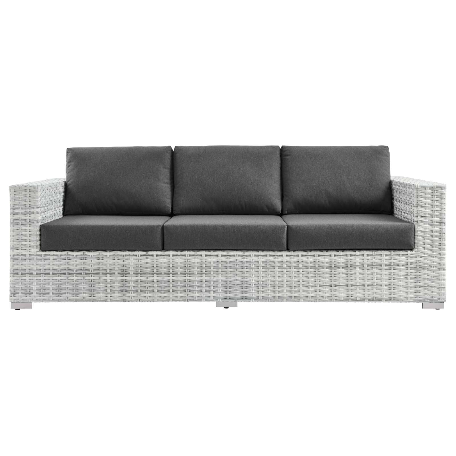 Modway Outdoor Sofas - Convene Outdoor Patio Sofa Light Gray Charcoal