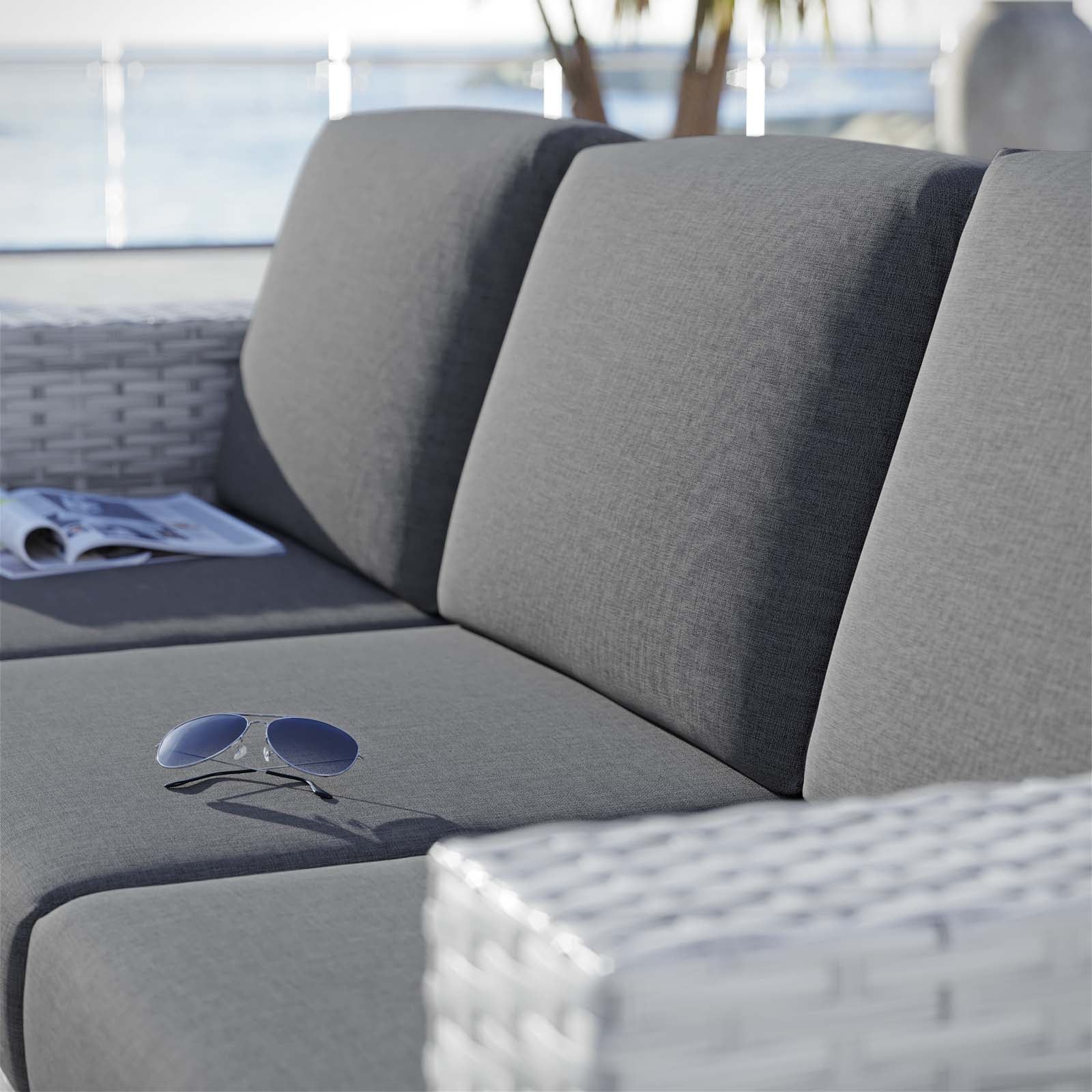 Modway Outdoor Sofas - Convene Outdoor Patio Sofa Light Gray Charcoal