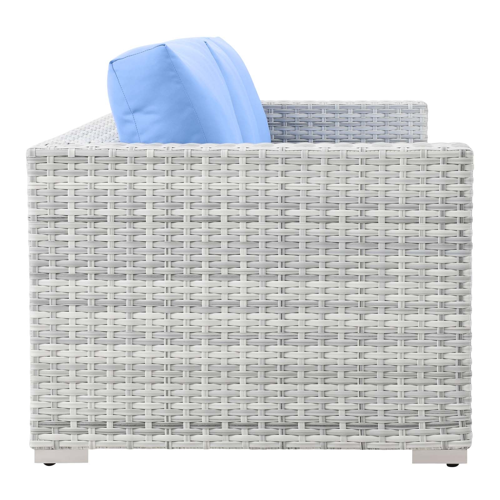 Modway Outdoor Sofas - Convene Outdoor Patio Sofa Light Gray Light Blue