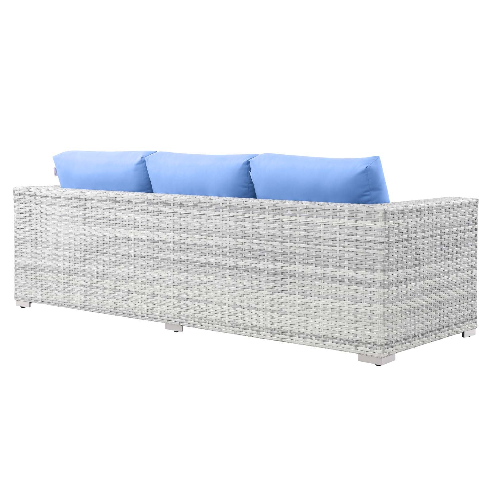 Modway Outdoor Sofas - Convene Outdoor Patio Sofa Light Gray Light Blue