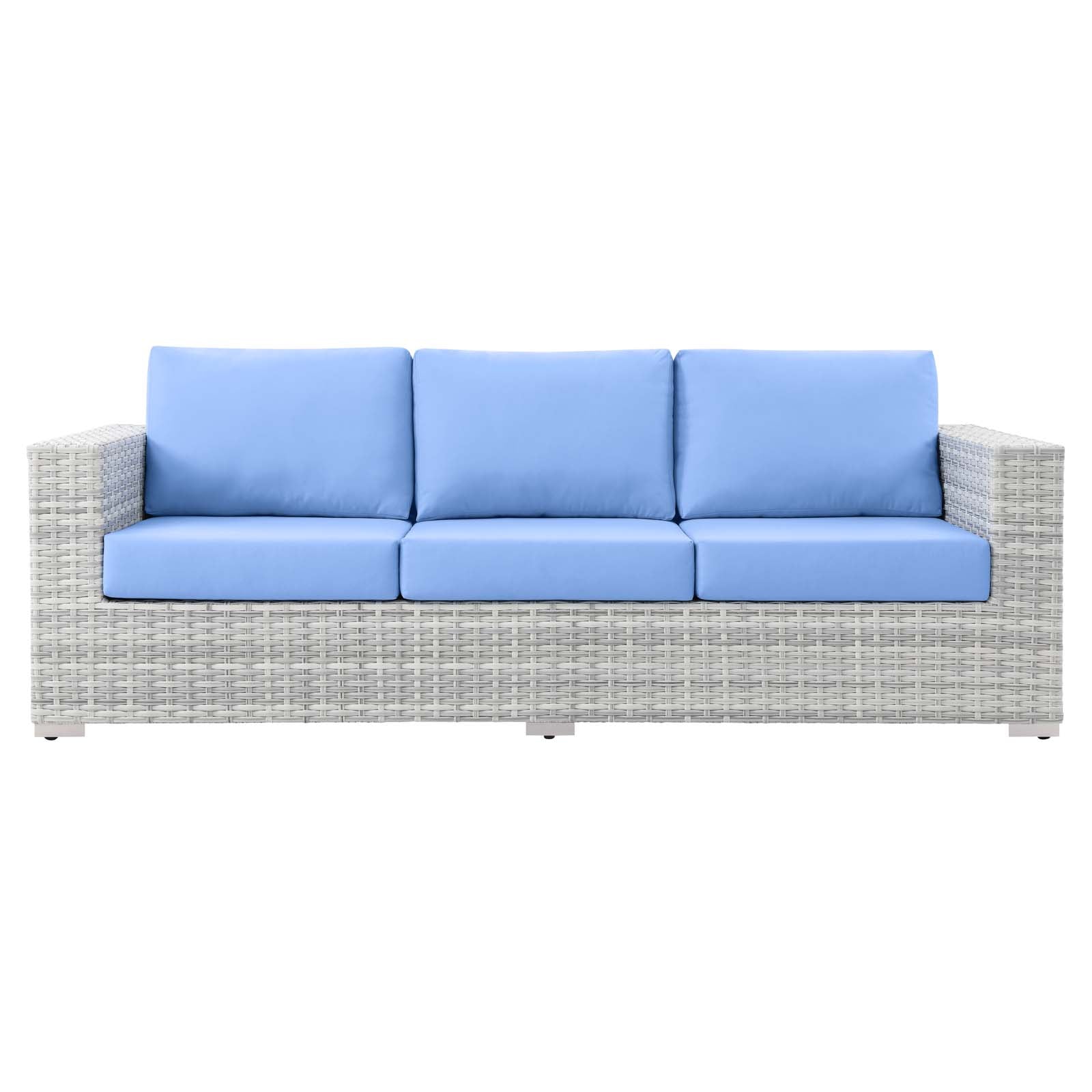 Modway Outdoor Sofas - Convene Outdoor Patio Sofa Light Gray Light Blue