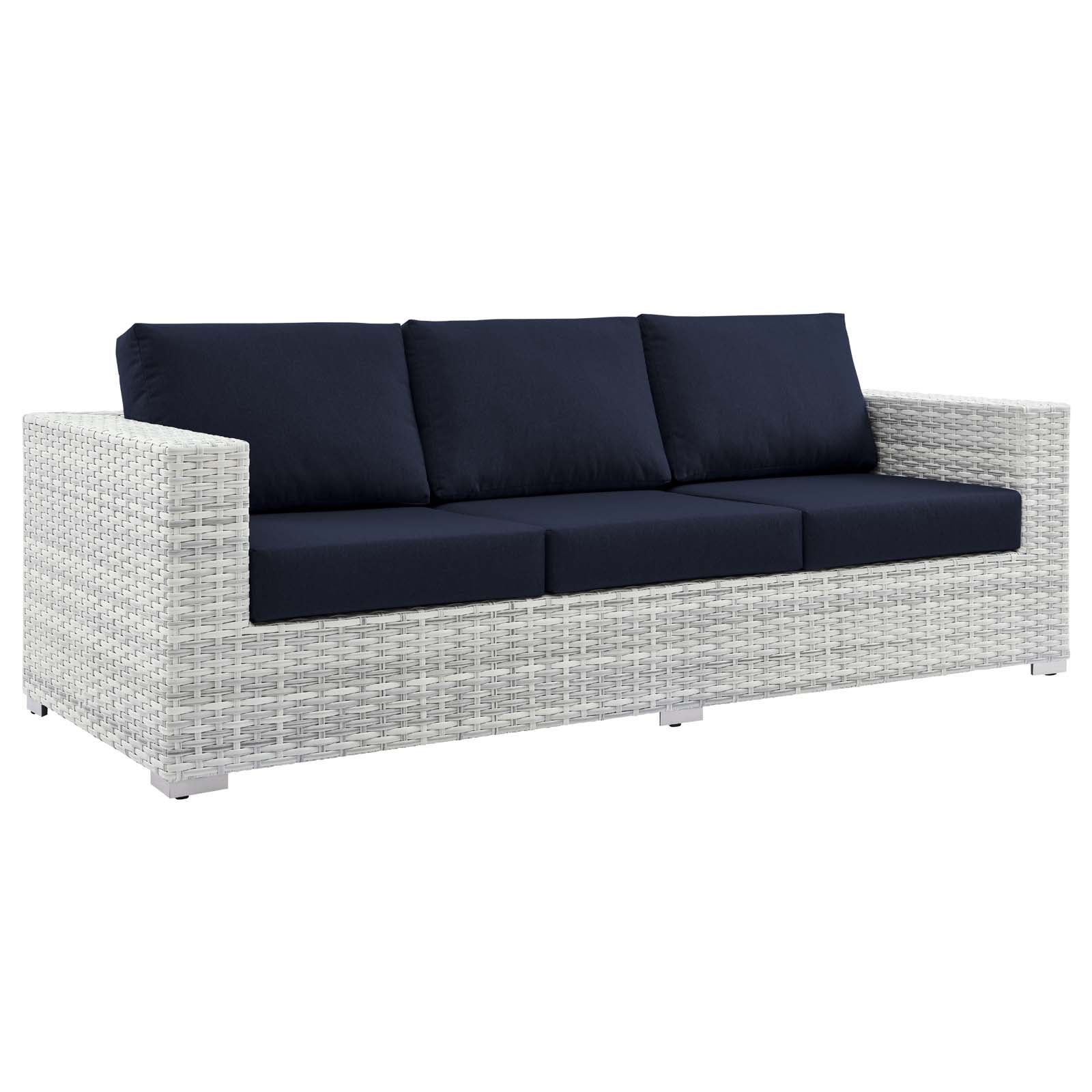 Modway Outdoor Sofas - Convene Outdoor Patio Sofa Light Gray Navy