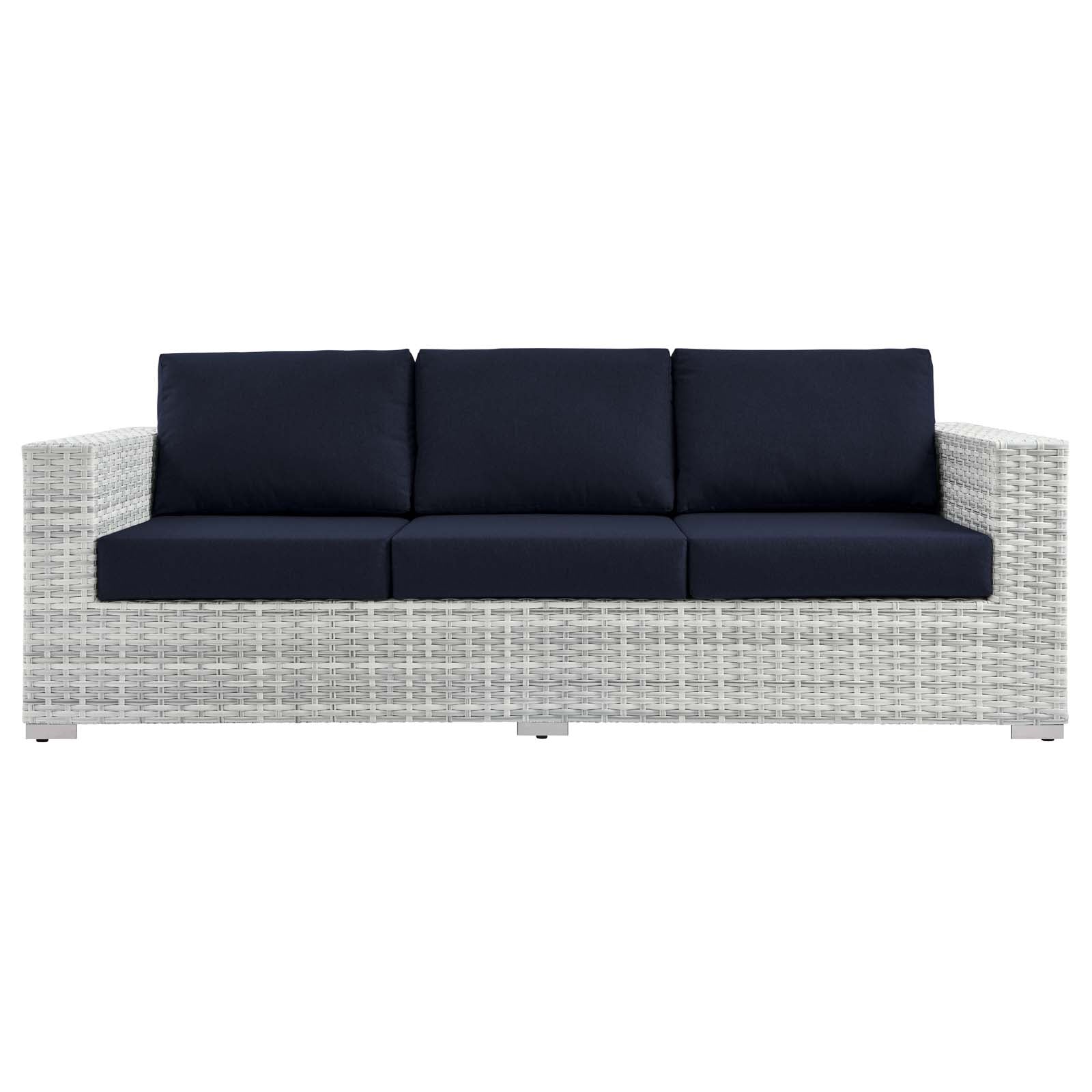 Modway Outdoor Sofas - Convene Outdoor Patio Sofa Light Gray Navy