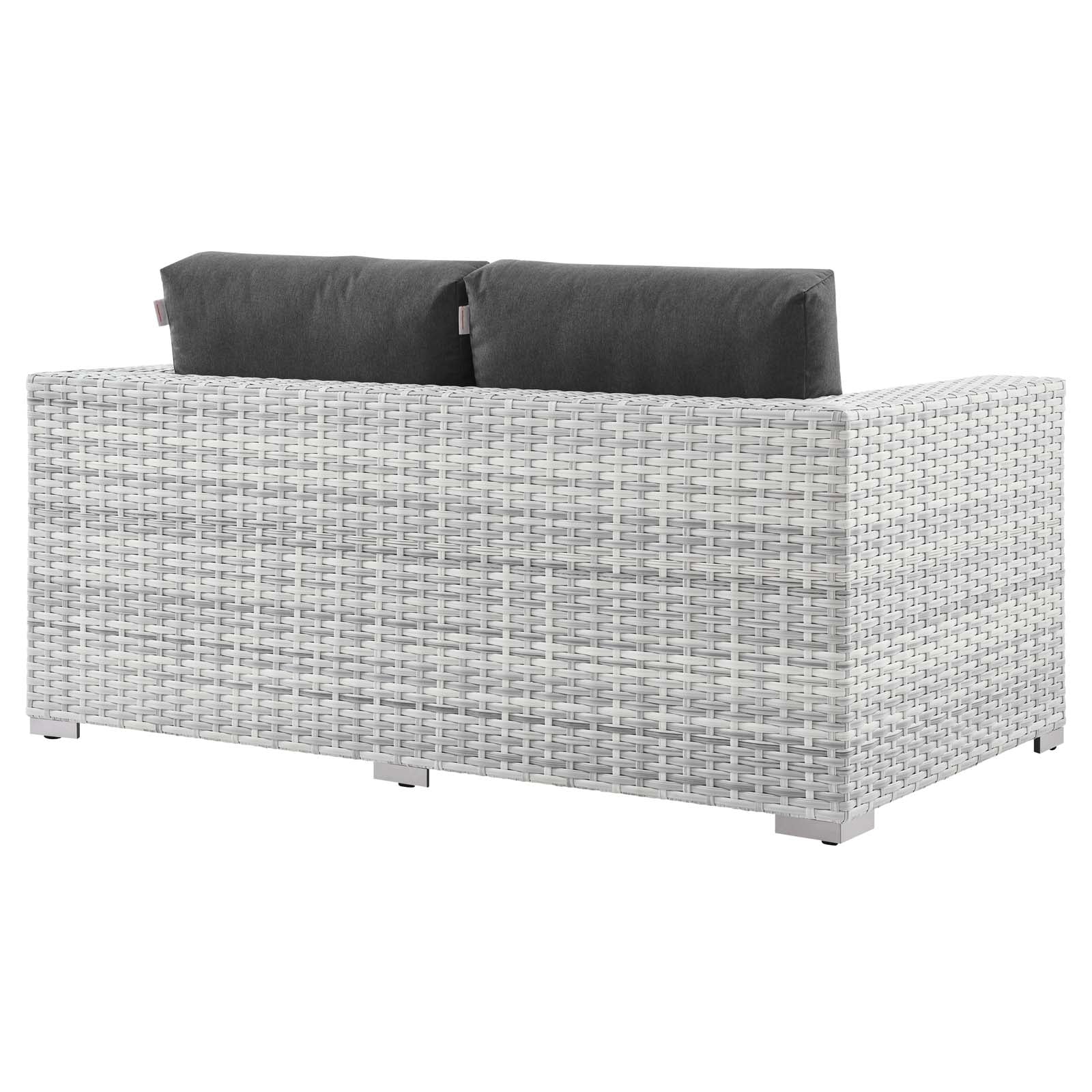 Modway Outdoor Sofas - Convene Outdoor Patio Loveseat Light Gray Charcoal