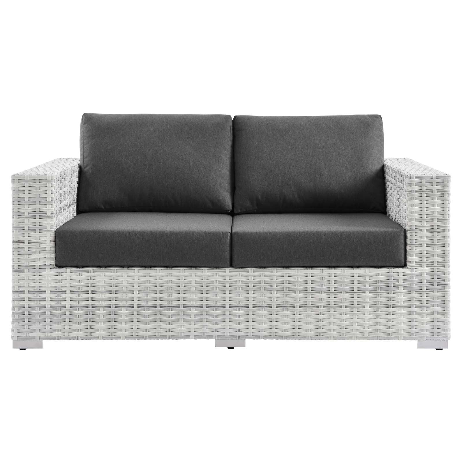 Modway Outdoor Sofas - Convene Outdoor Patio Loveseat Light Gray Charcoal