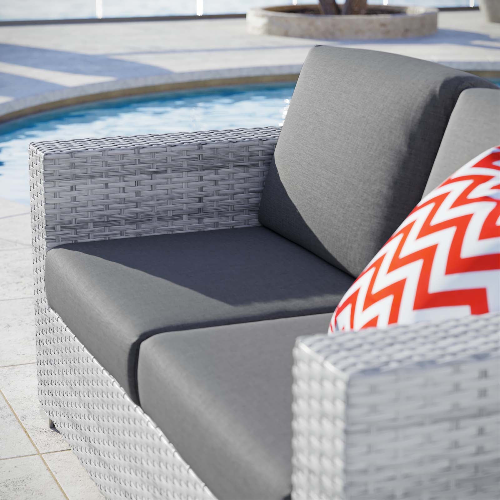 Modway Outdoor Sofas - Convene Outdoor Patio Loveseat Light Gray Charcoal