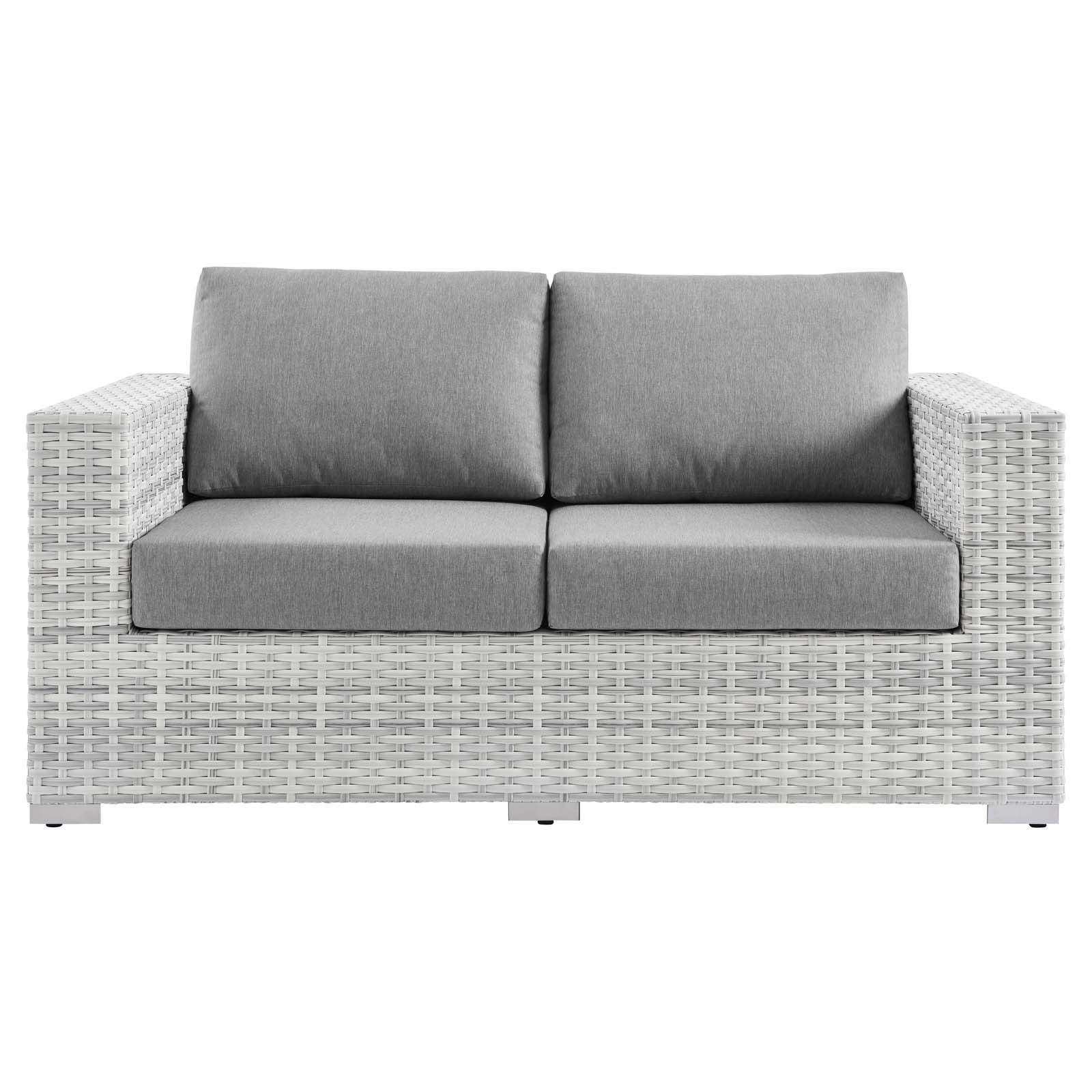 Modway Outdoor Sofas - Convene Outdoor Patio Loveseat Light Gray