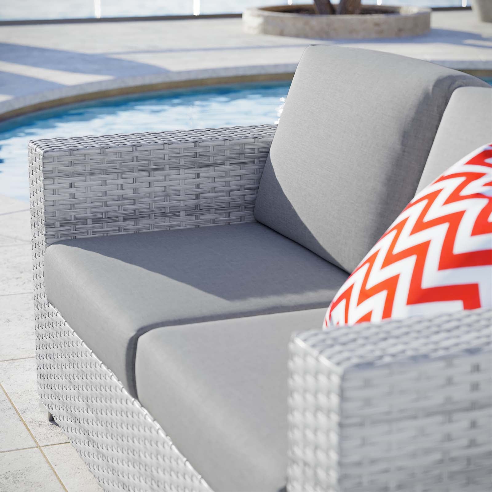 Modway Outdoor Sofas - Convene Outdoor Patio Loveseat Light Gray