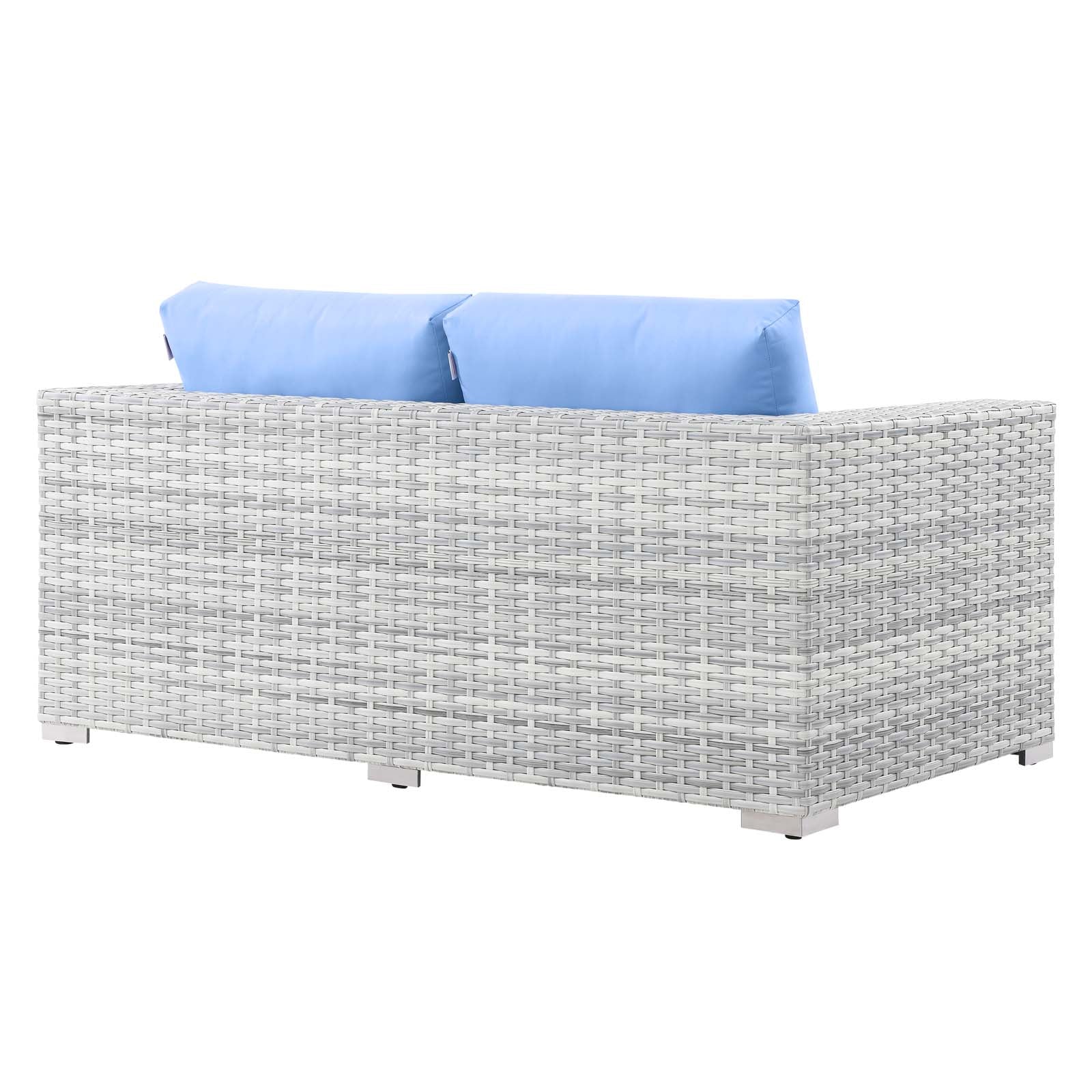 Modway Outdoor Sofas - Convene Outdoor Patio Loveseat Light Gray Light Blue