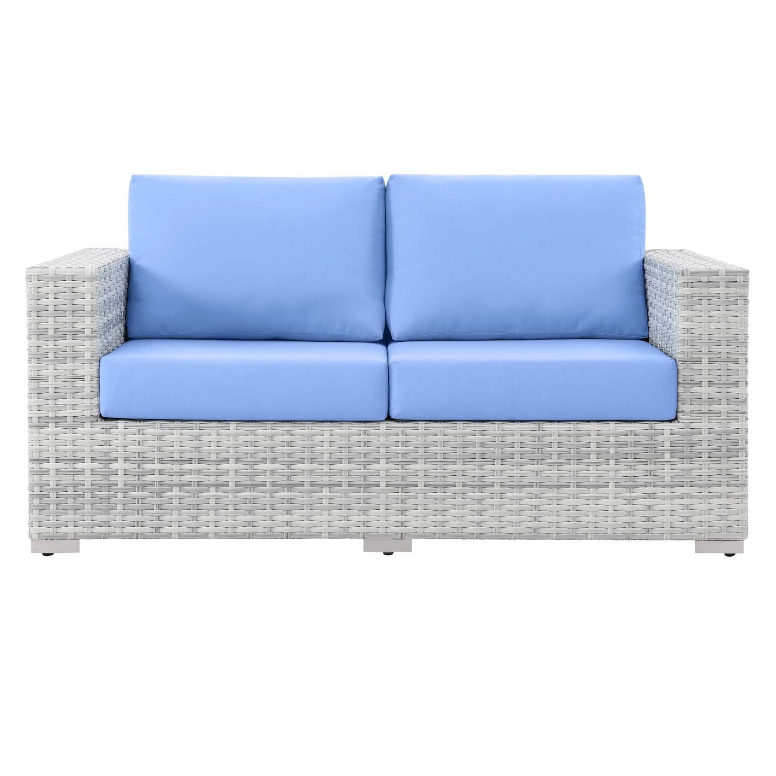 Modway Outdoor Sofas - Convene Outdoor Patio Loveseat Light Gray Light Blue
