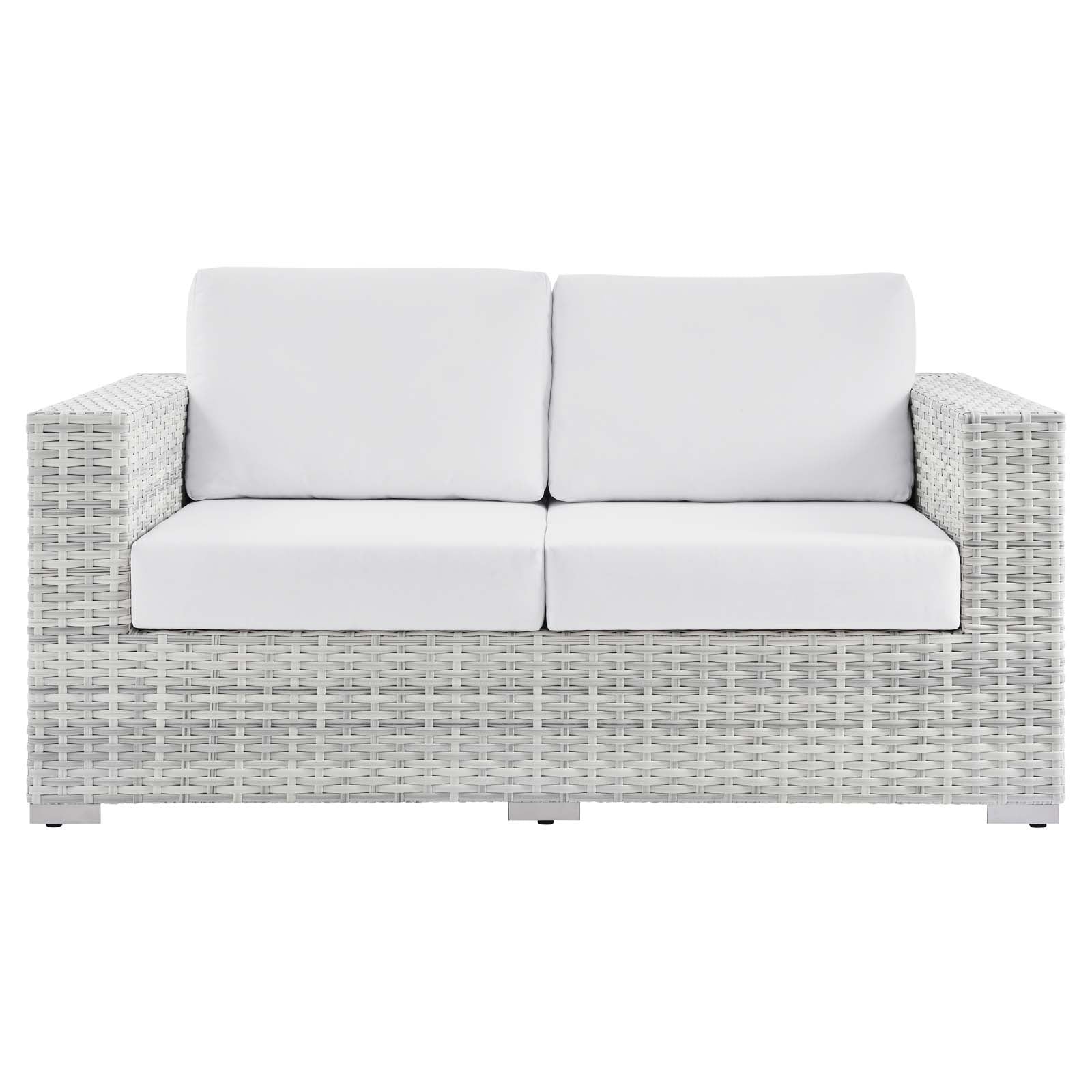 Modway Outdoor Sofas - Convene-Outdoor-Patio-Loveseat-Light-Gray-White