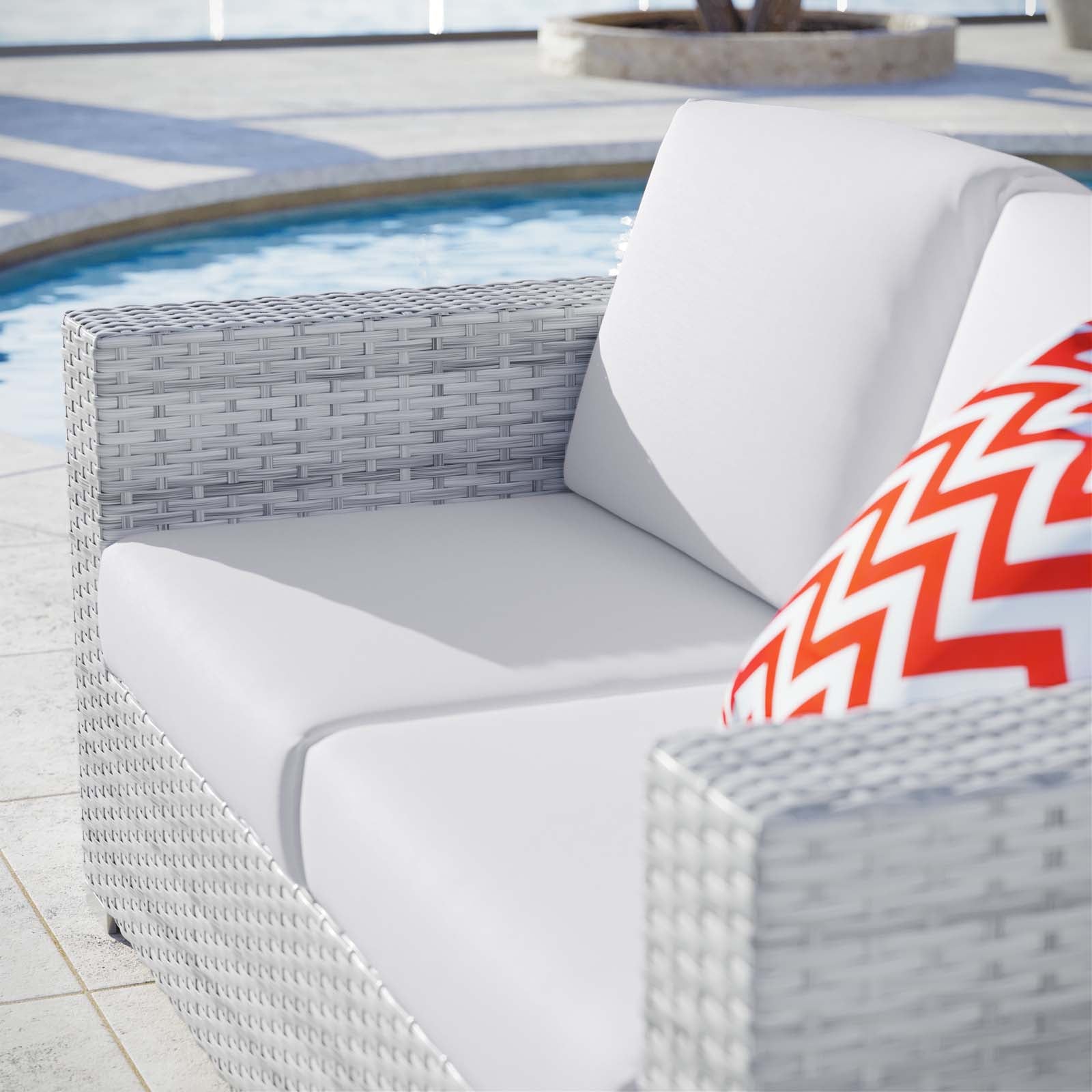 Modway Outdoor Sofas - Convene-Outdoor-Patio-Loveseat-Light-Gray-White