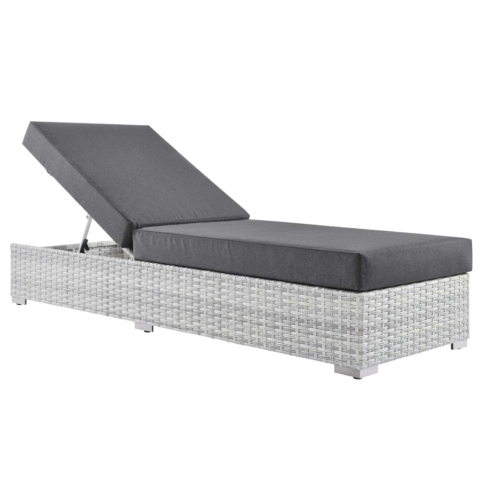Modway Outdoor Conversation Sets - Convene-Outdoor-Patio-Chaise-Light-Gray-Charcoal