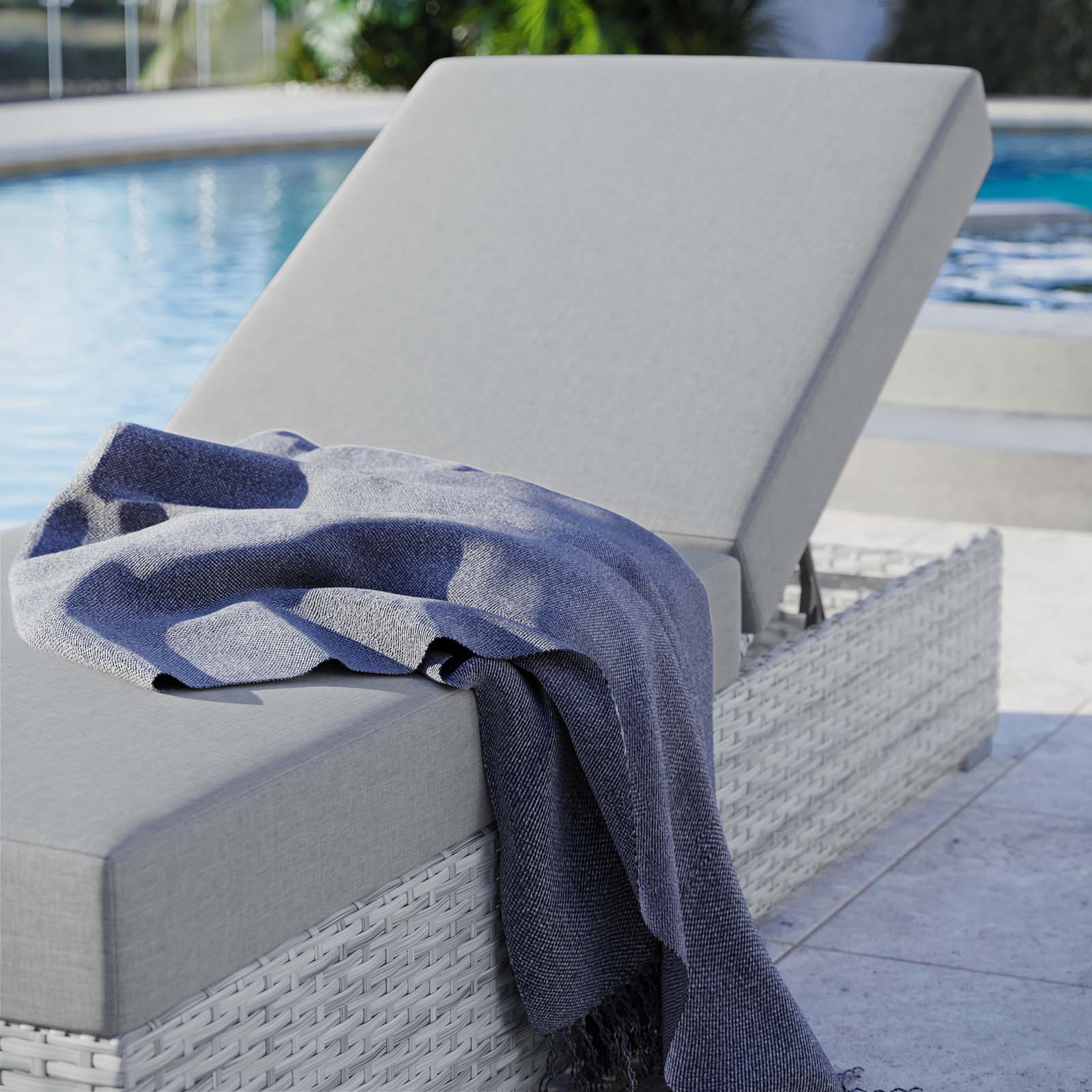 Modway Outdoor Conversation Sets - Convene-Outdoor-Patio-Chaise-Light-Gray-Gray
