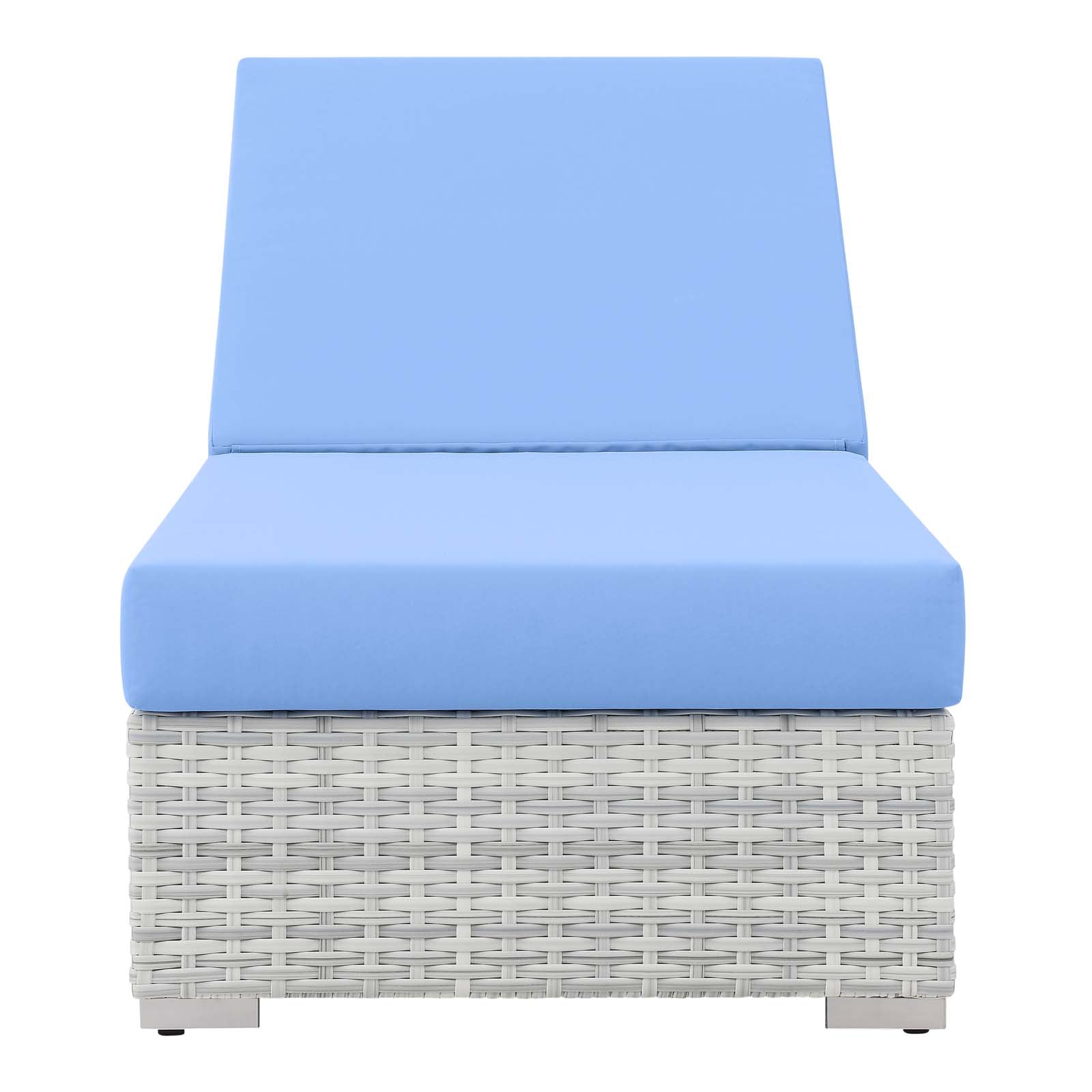 Modway Outdoor Loungers - Convene Outdoor Patio Chaise Light Gray Light Blue