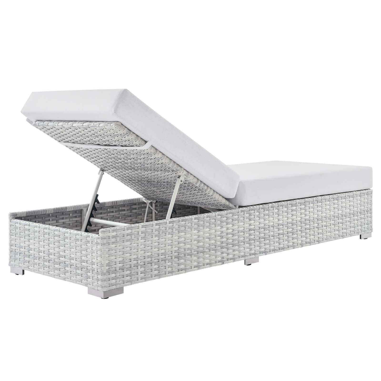 Modway Outdoor Loungers - Convene Outdoor Patio Chaise Light Gray White