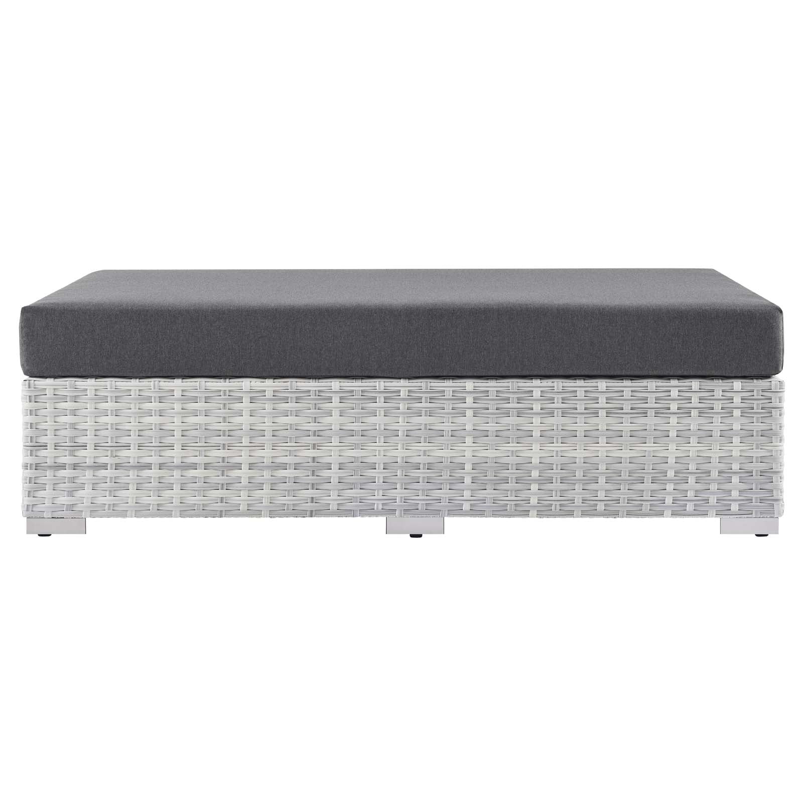 Modway Outdoor Ottomans - Convene Outdoor Patio Rectangular Ottoman Light Gray Charcoal