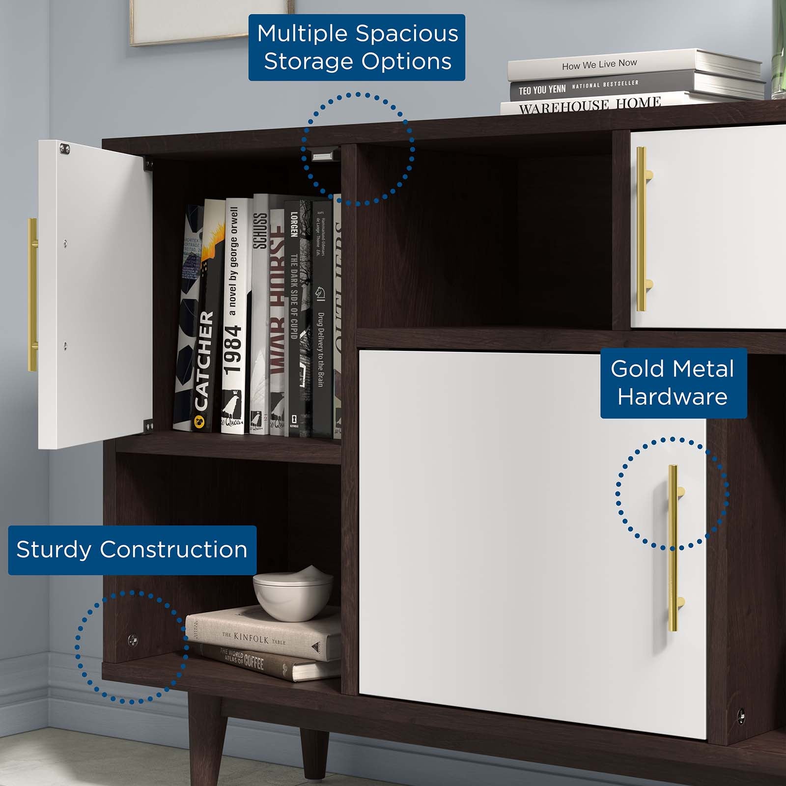 Modway Bookcases & Display Units - Daxton Display Stand Cappuccino White