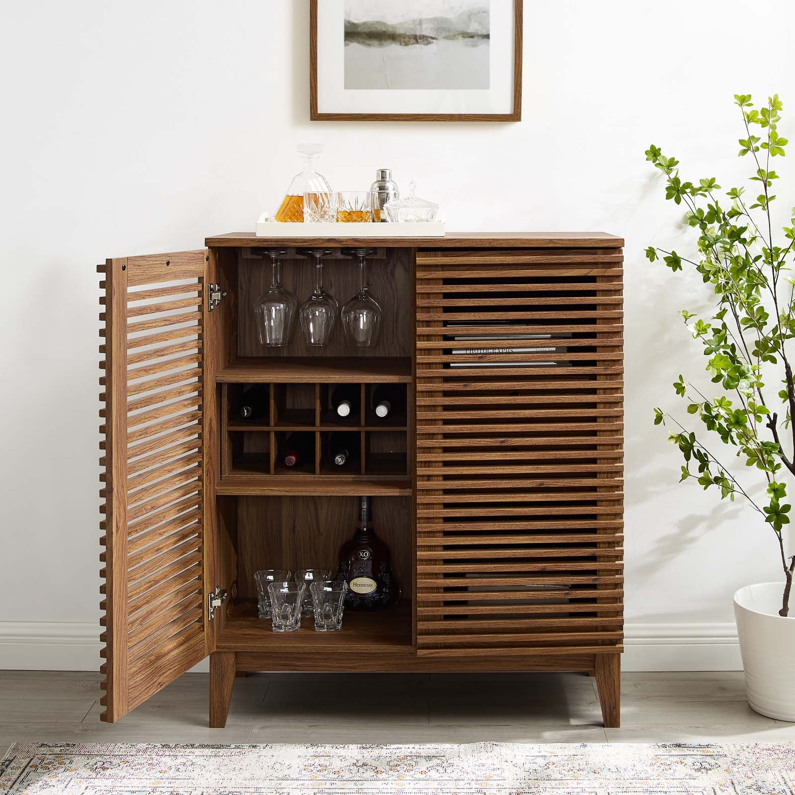 Modway Buffets & Sideboards - Render Bar Cabinet Walnut