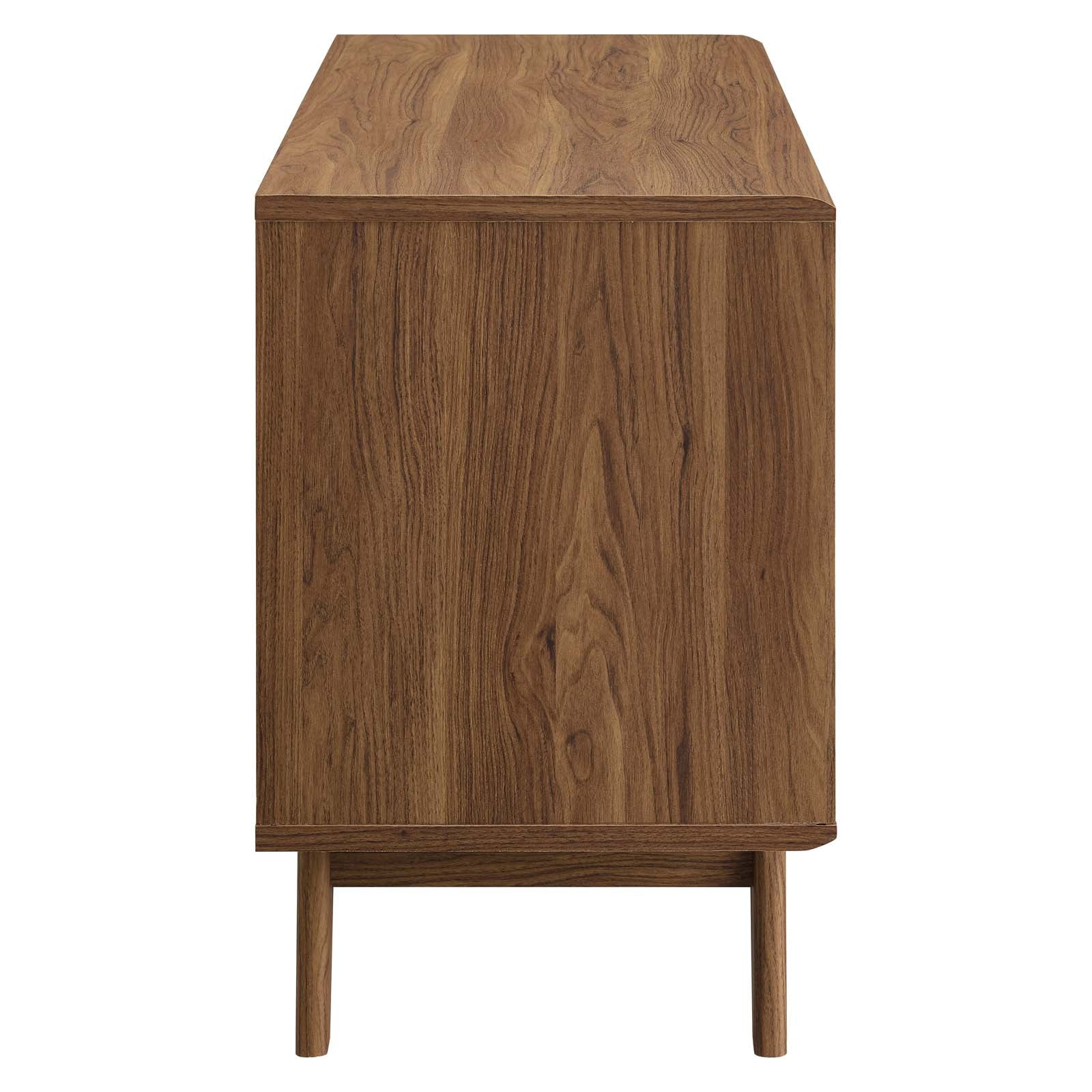 Modway TV & Media Units - Envision Vinyl Record 27.5 " H Display Stand Walnut White