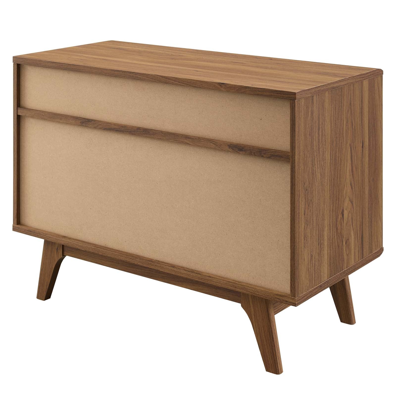 Modway TV & Media Units - Envision Vinyl Record 27.5 " H Display Stand Walnut White