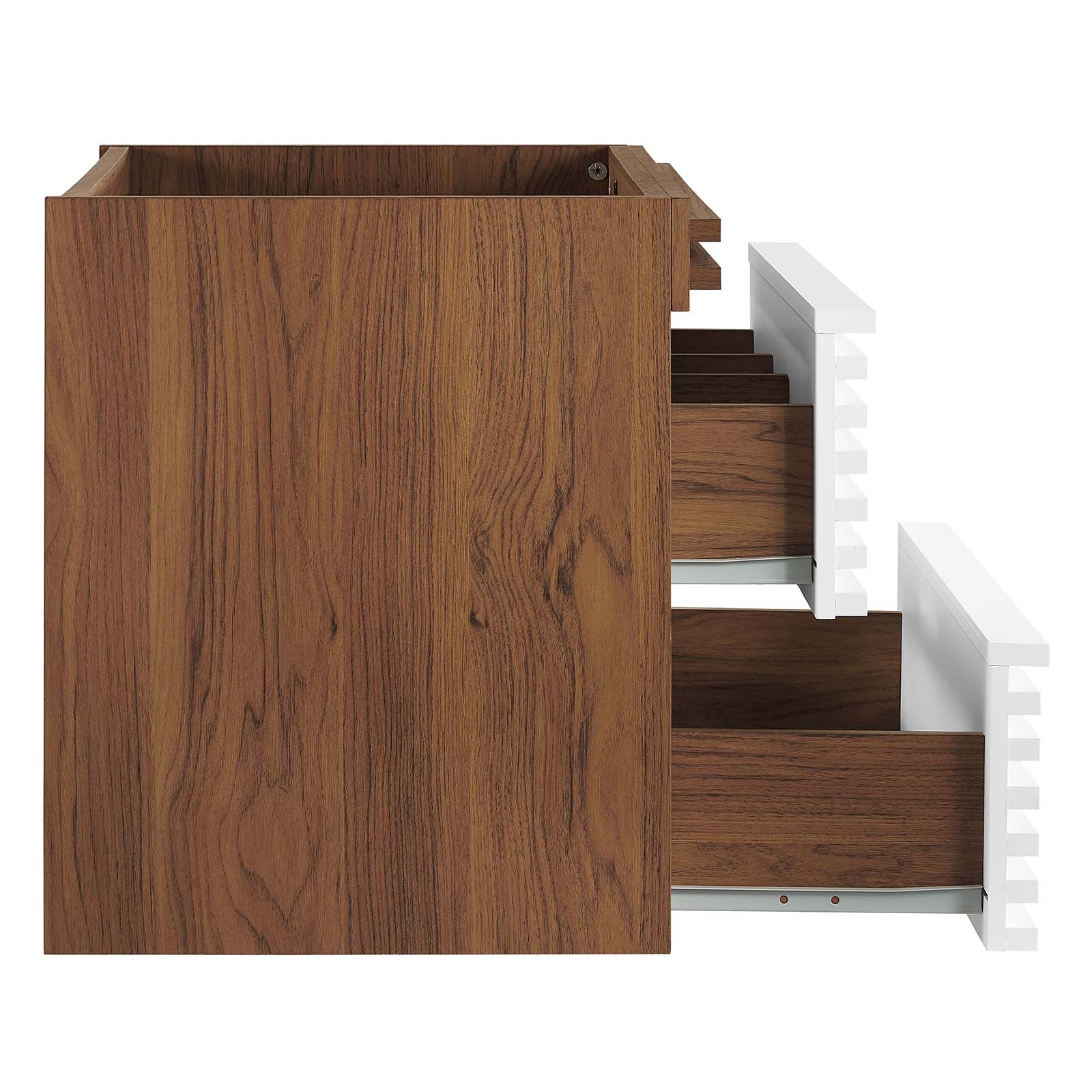 Modway Bathroom Vanity - Render 24" Wall-Mount Bathroom Vanity Cabinet White Walnut