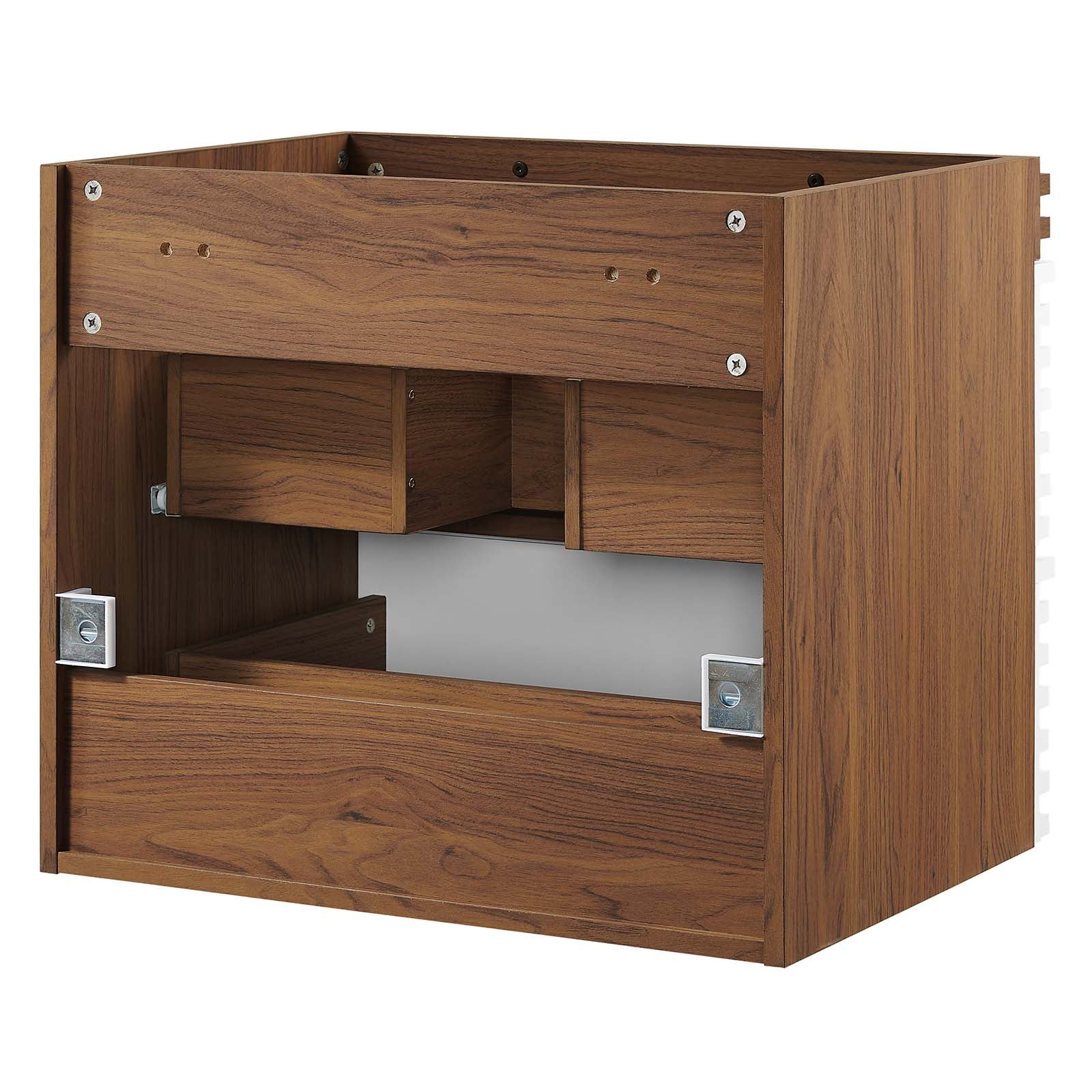 Modway Bathroom Vanity - Render 24" Wall-Mount Bathroom Vanity Cabinet White Walnut