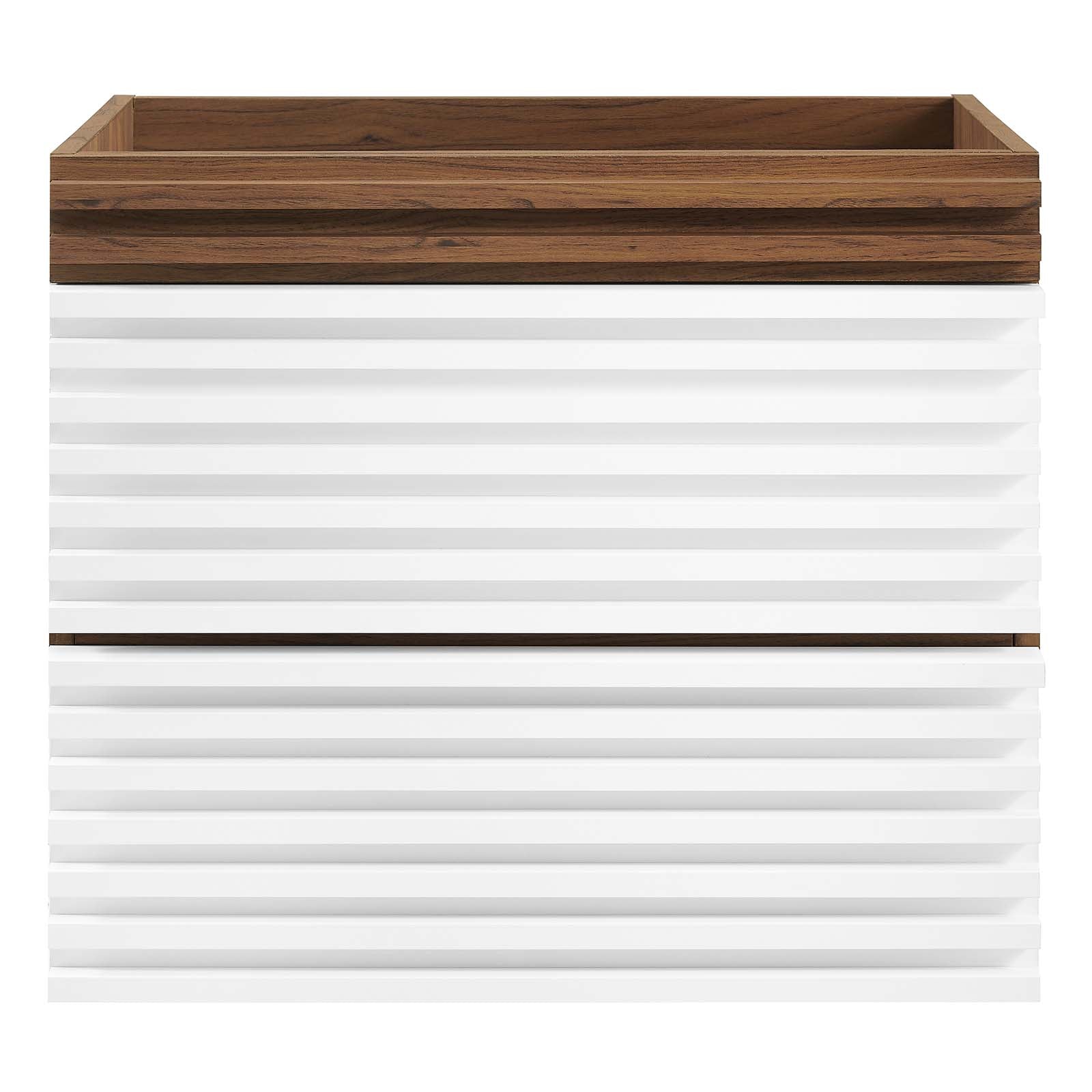 Modway Bathroom Vanity - Render 24" Wall-Mount Bathroom Vanity Cabinet White Walnut