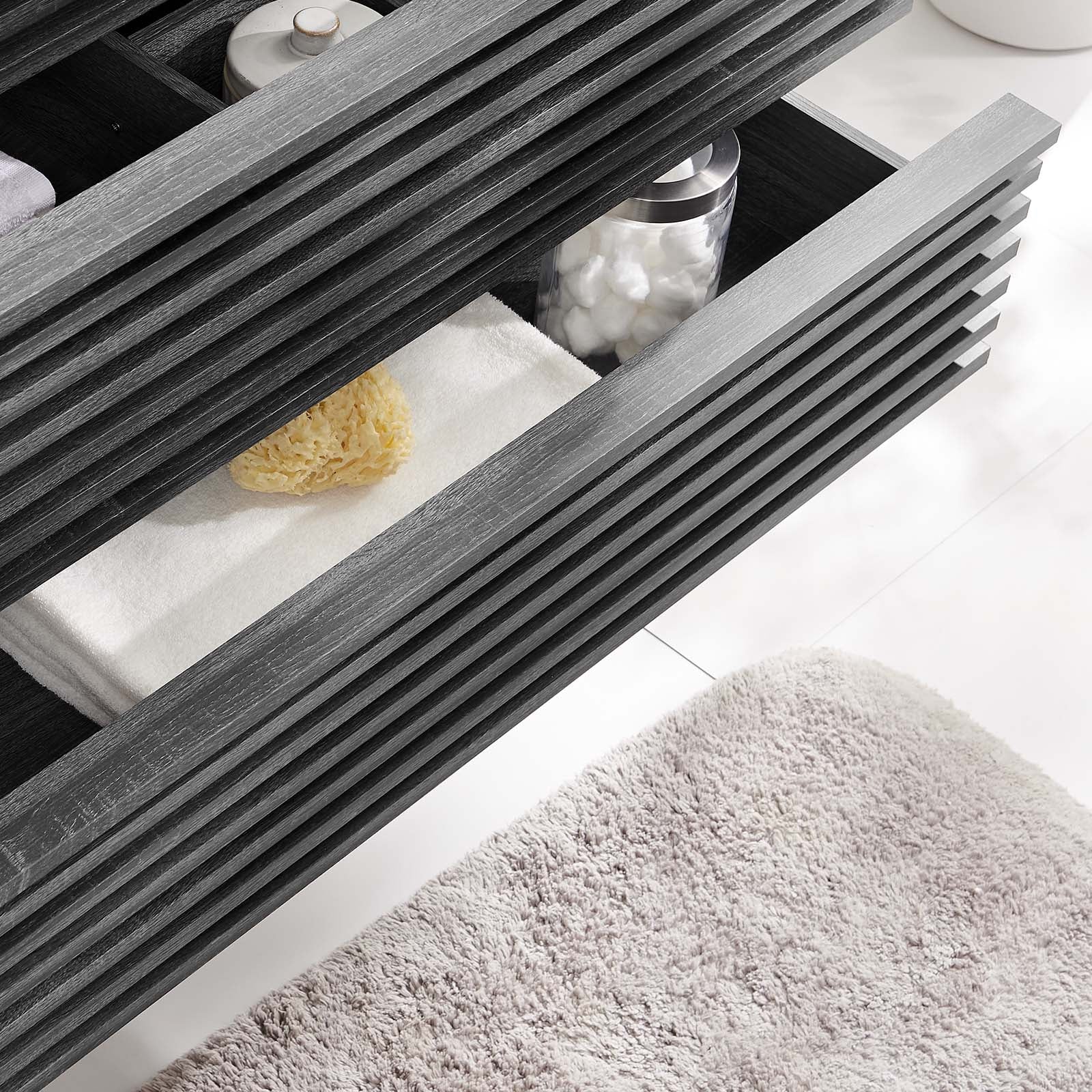 Modway Bathroom Vanity - Render 36" Wall-Mount Bathroom Vanity Cabinet Charcoal