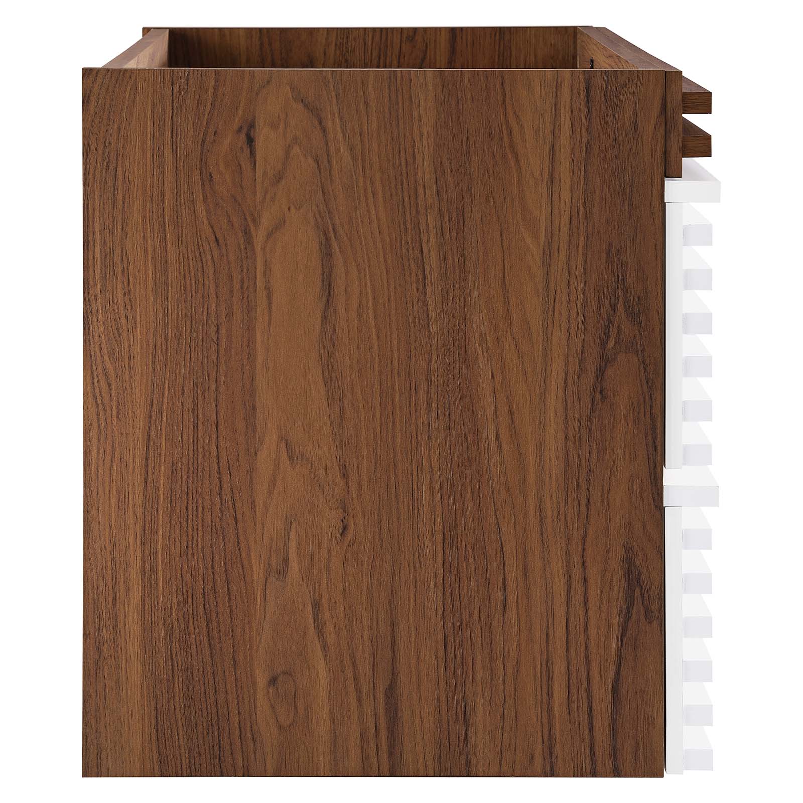 Modway Bathroom Vanity - Render 36" Wall-Mount Bathroom Vanity Cabinet White Walnut