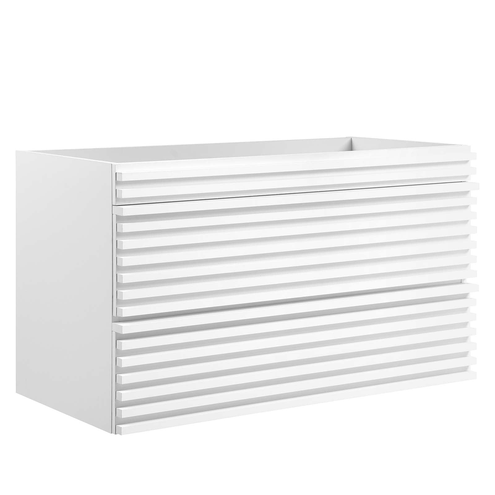 Modway Bathroom Vanity - Render 36" Wall-Mount Bathroom Vanity Cabinet White