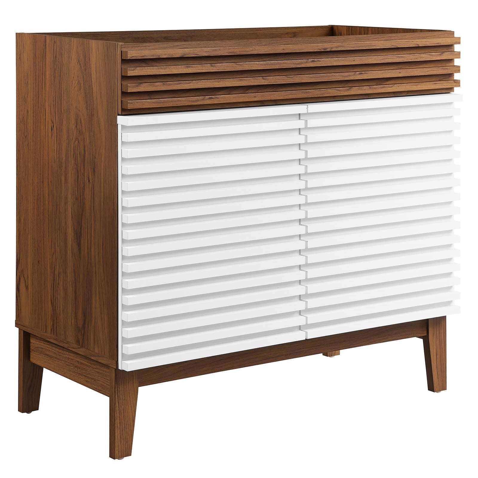 Modway Bathroom Vanity - Render 36" Bathroom Vanity Cabinet White Walnut