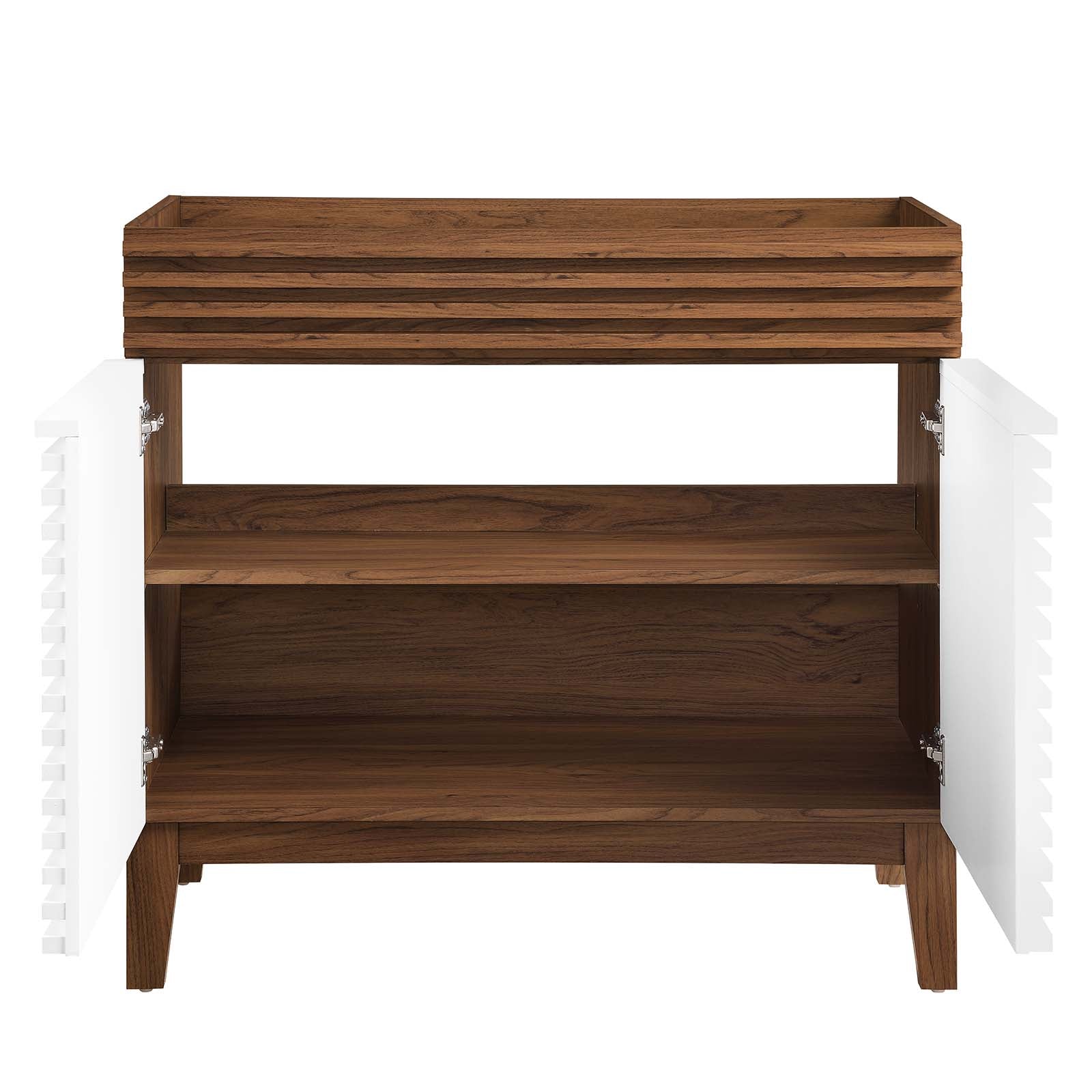 Modway Bathroom Vanity - Render 36" Bathroom Vanity Cabinet White Walnut