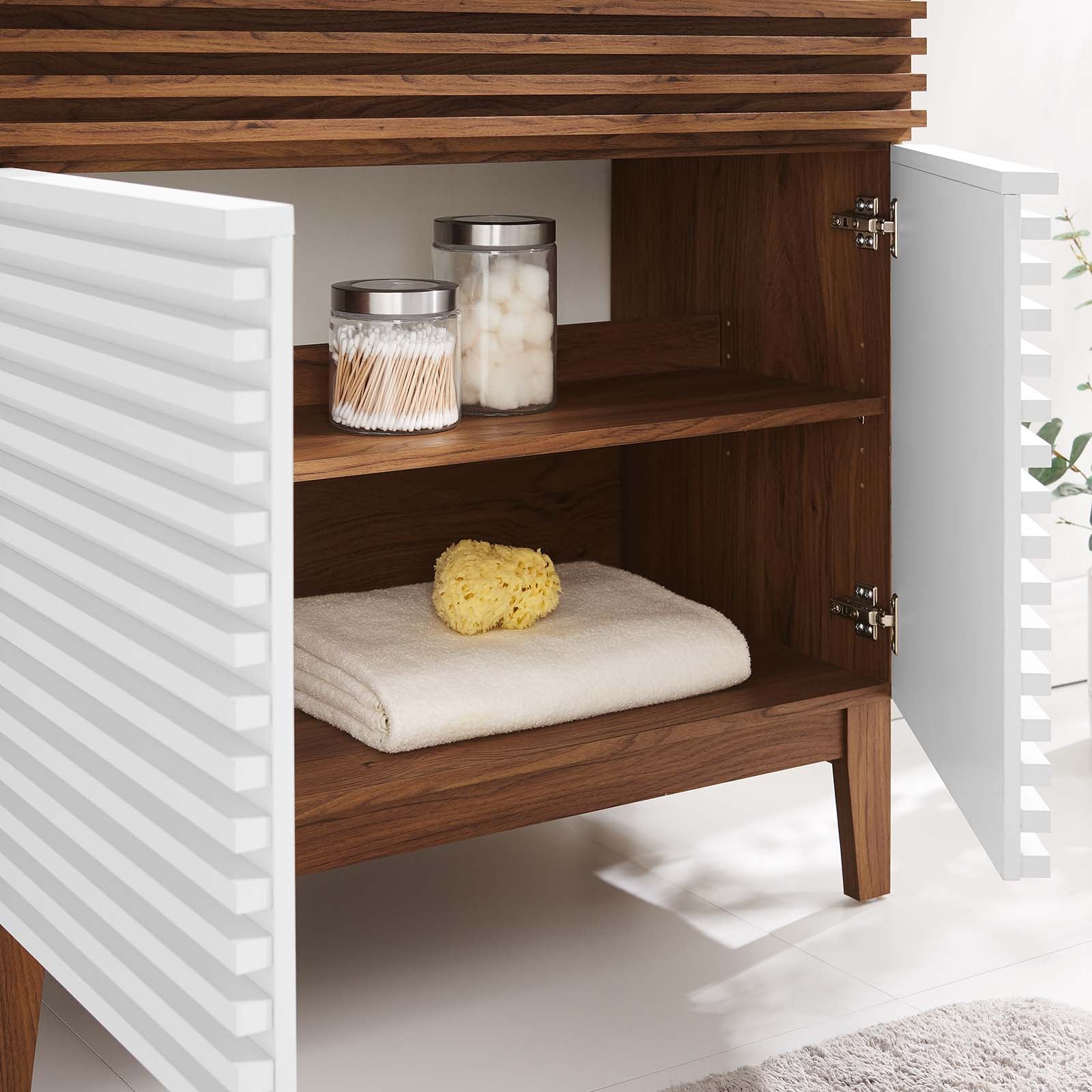 Modway Bathroom Vanity - Render 36" Bathroom Vanity Cabinet White Walnut