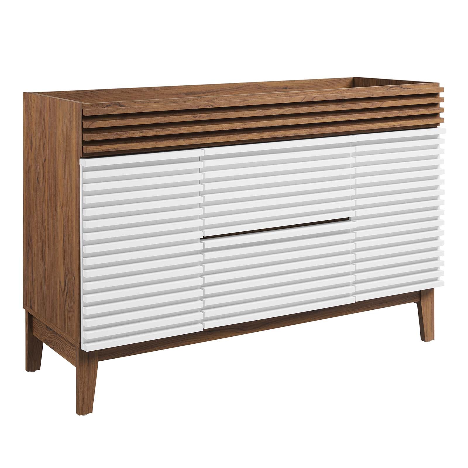 Modway Bathroom Vanity - Render 48" Single Bathroom Vanity Cabinet White Walnut