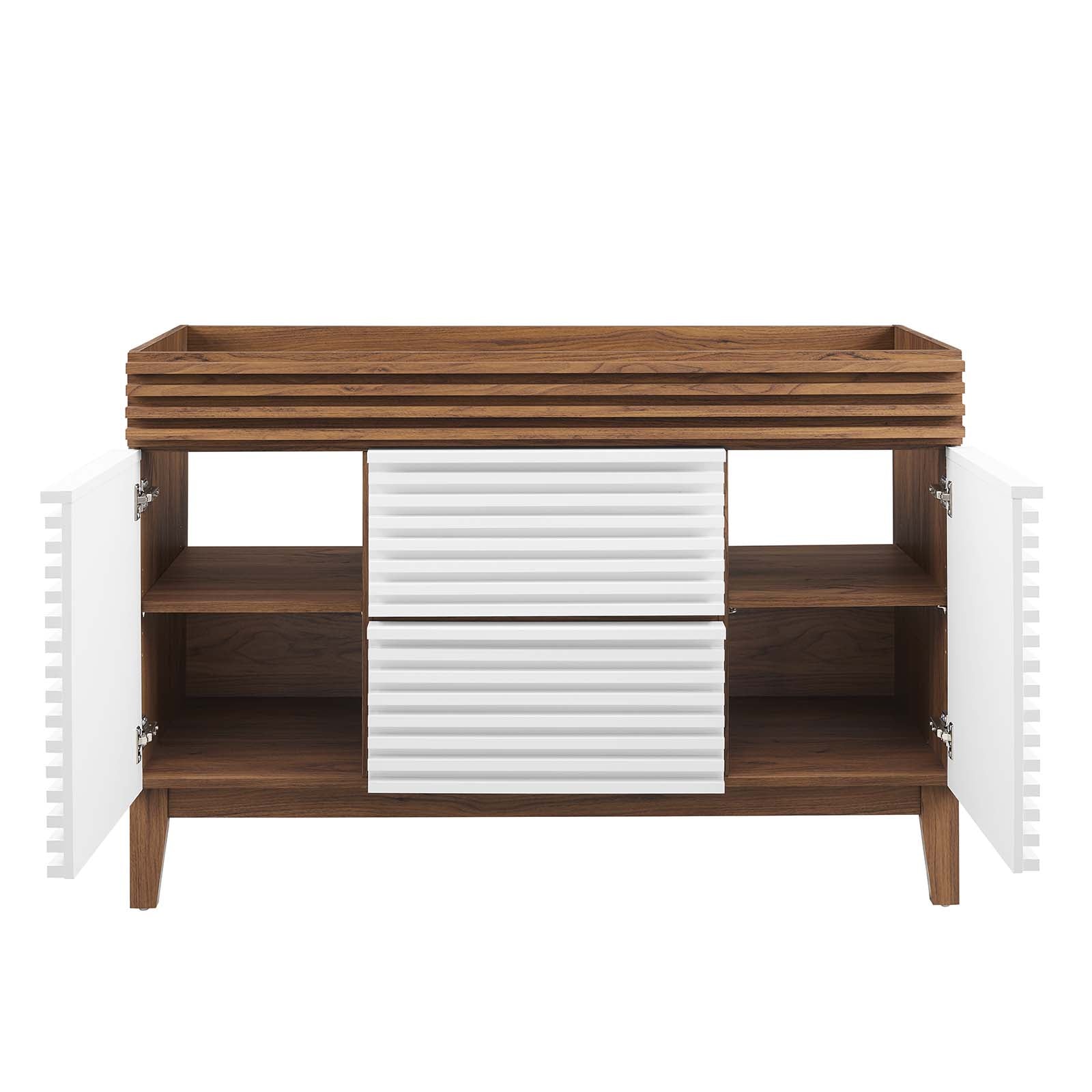 Modway Bathroom Vanity - Render 48" Single Bathroom Vanity Cabinet White Walnut