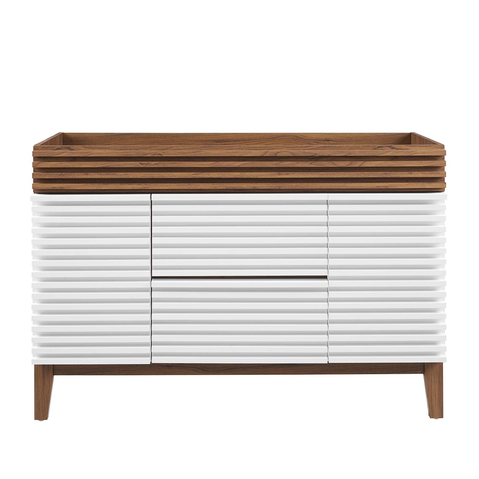 Modway Bathroom Vanity - Render 48" Single Bathroom Vanity Cabinet White Walnut