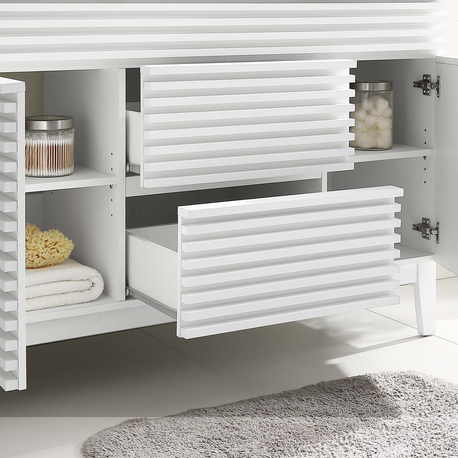 Modway Bathroom Vanity - Render 48" Single Bathroom Vanity Cabinet White