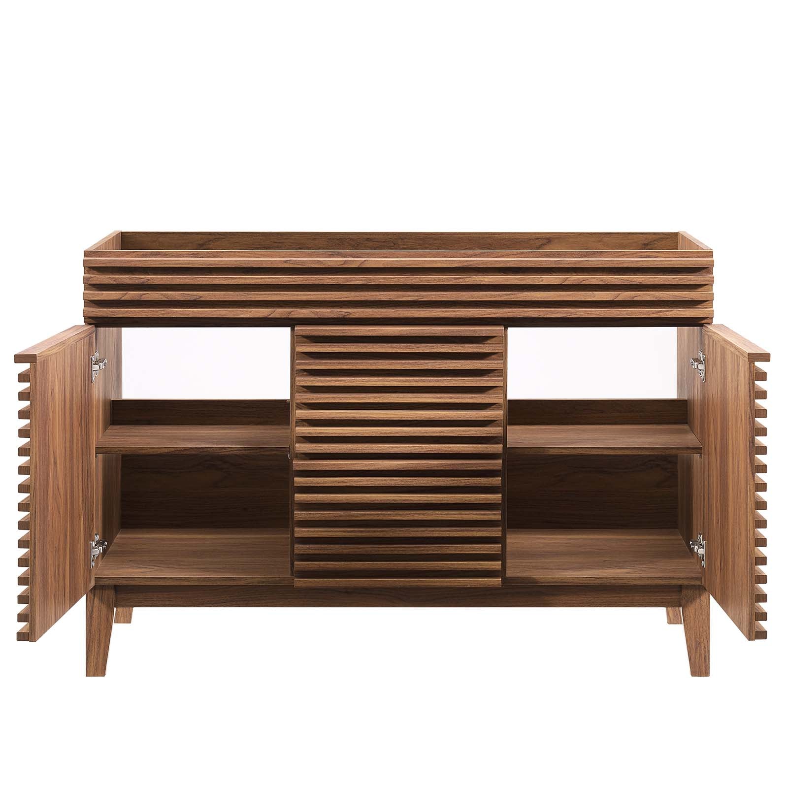Modway Bathroom Vanity - Render 48" Double Bathroom Vanity Cabinet Walnut